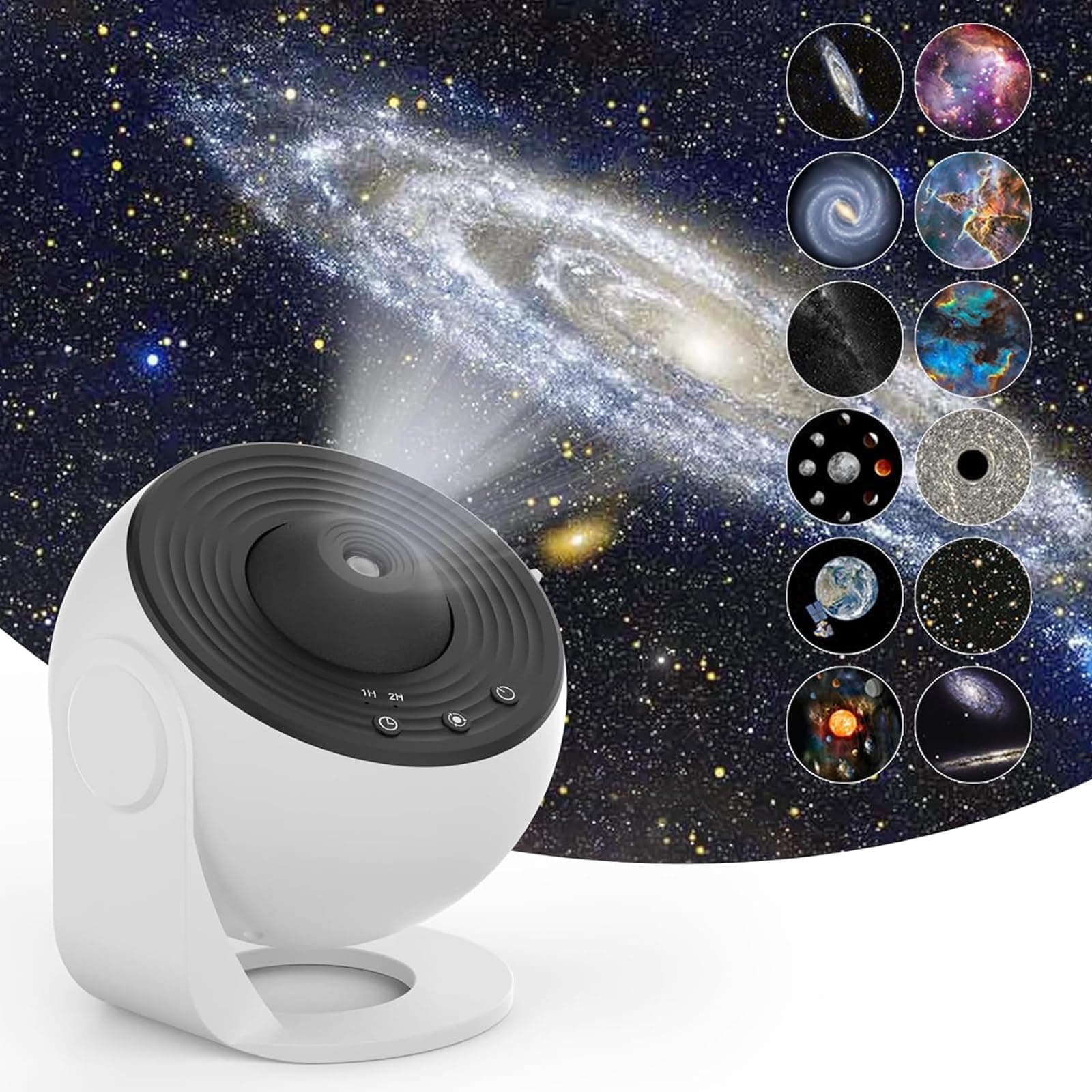 Galaxy Projector,OYDAS Star Projector night light,12 in 1 Planetarium Star Projector Realistic Starry Sky Night Light,360 °Rotation,Timing,Mute Design,Projection Effect for Bedroom,Party