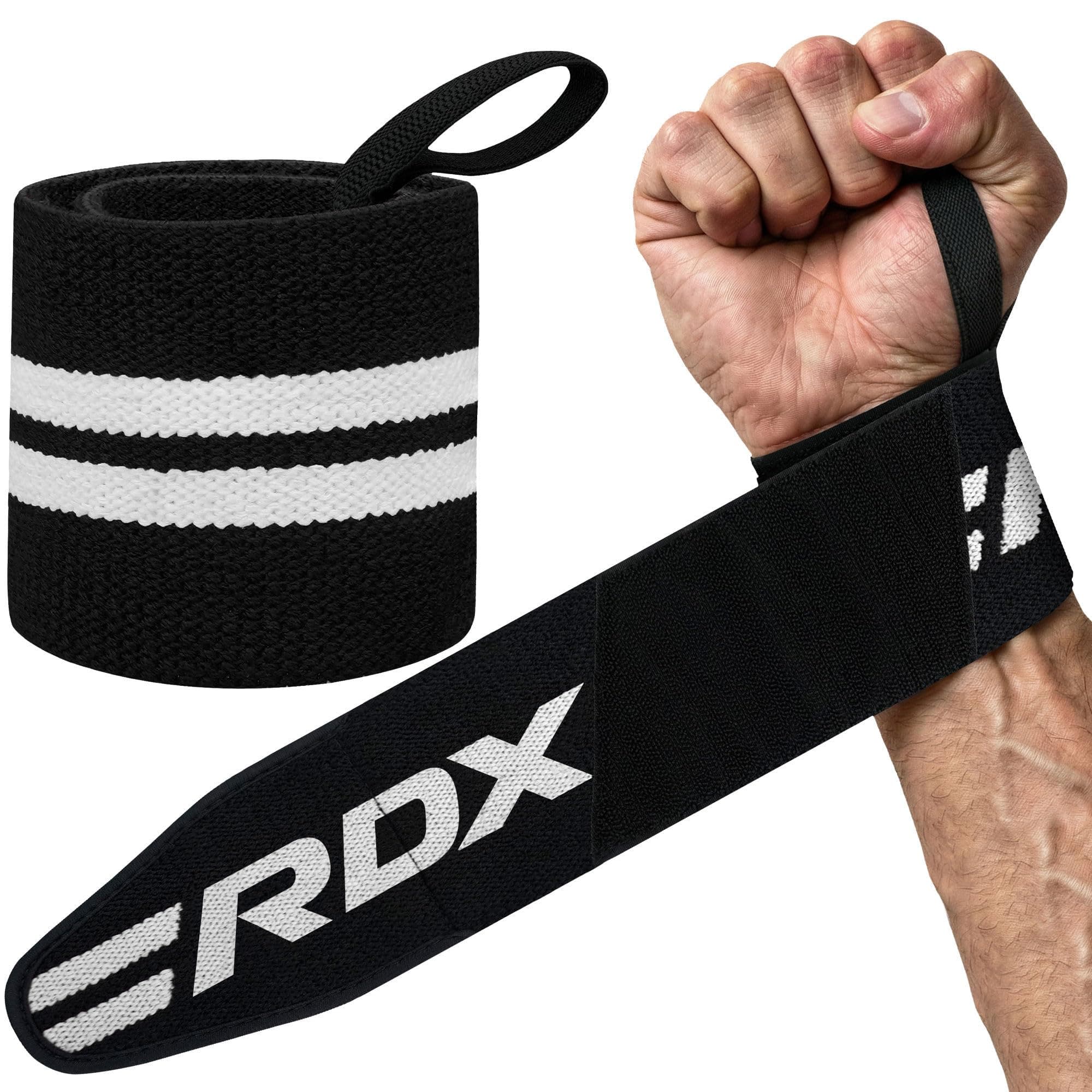 – RDX Weight Lifting Wrist Wraps Support, IPL USPA Approved, Elasticated Pro 18” Cotton Straps, Thumb Loop, Powerlifting Bodybuilding Fitness Strength Gym Training WOD Workout, Gymnastics Calisthenics