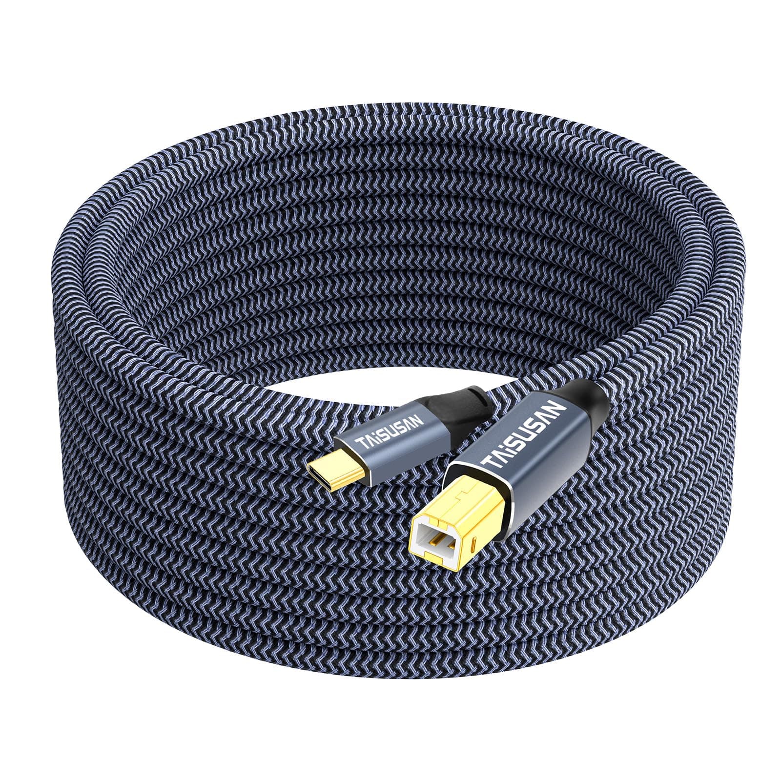 USB C to B Printer Cable 25ft, MIDI Compatible for MacBook Pro/Air, Printers and Scanners