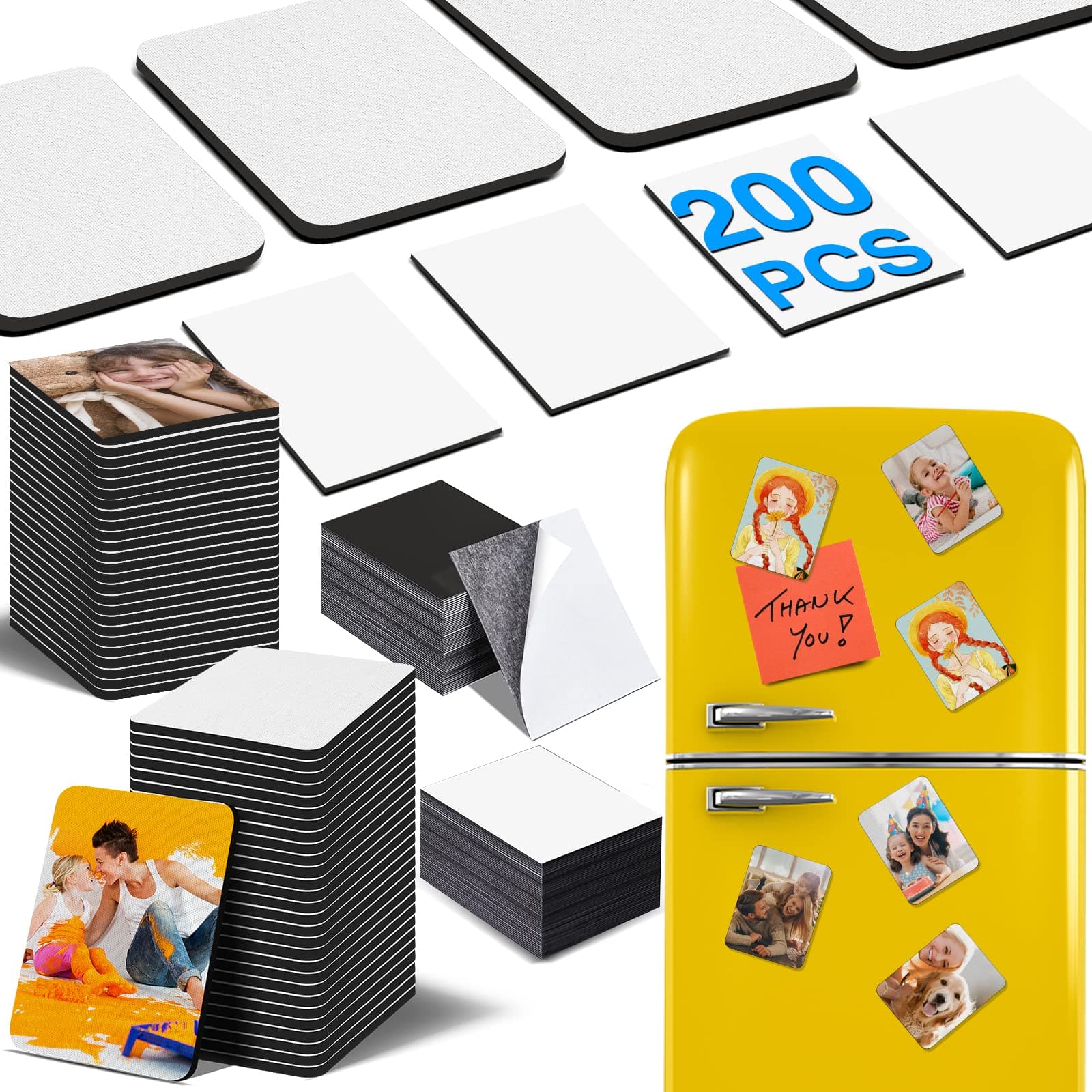 100PCS Sublimation Blank Magnets