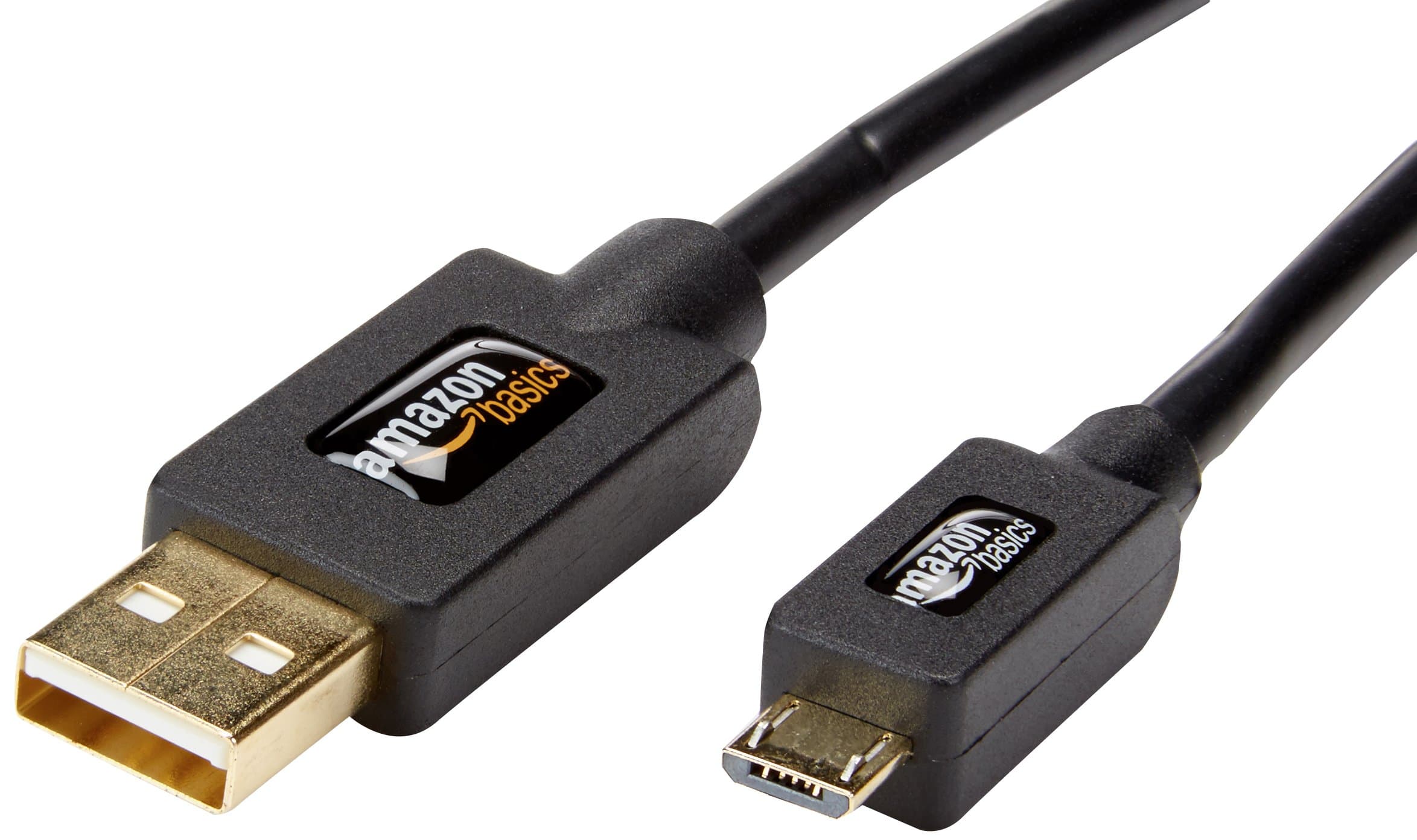 AmazonBasics USB Cable - 2.0 A Male to Micro B - 6 Feet (1.8 Meters)