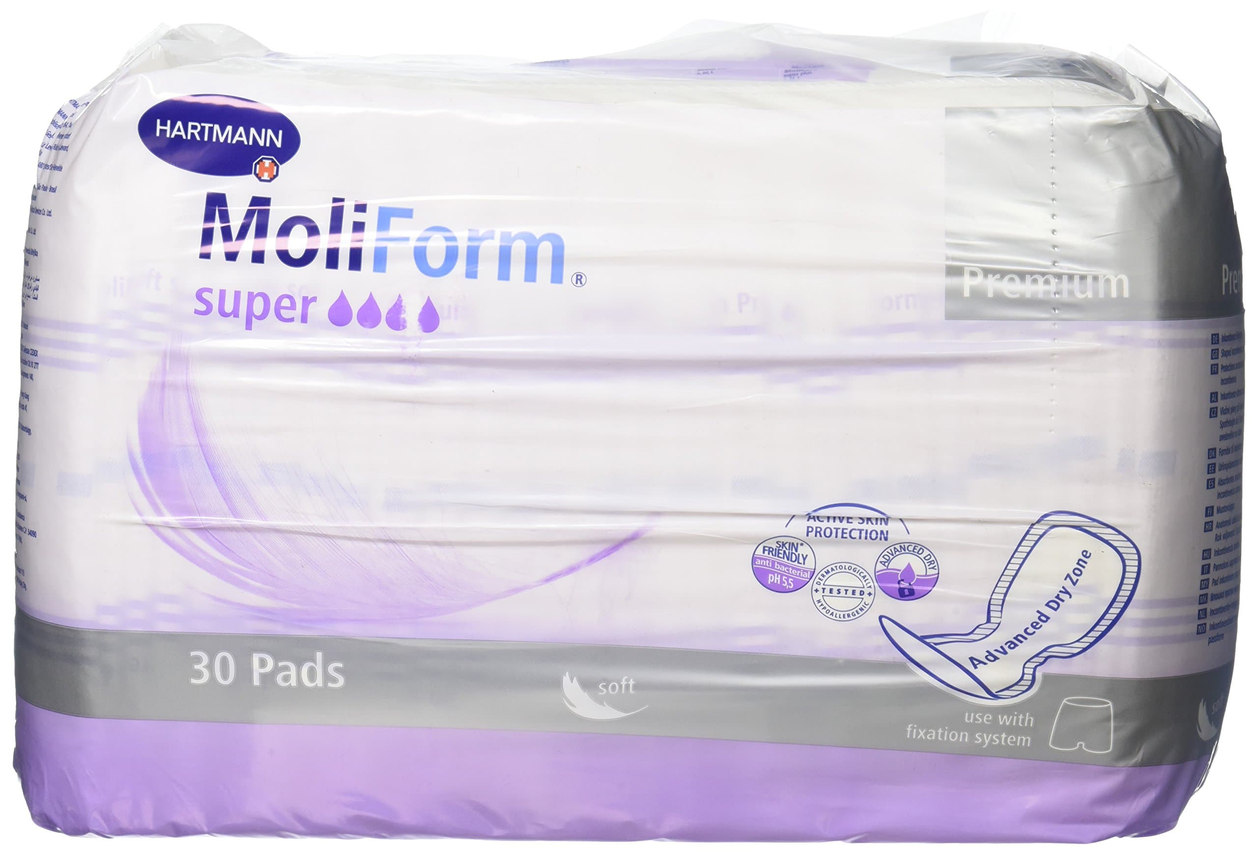 Hartmann MoliForm Premium Soft Super Air Active Liners-Overnight, 30 Piece