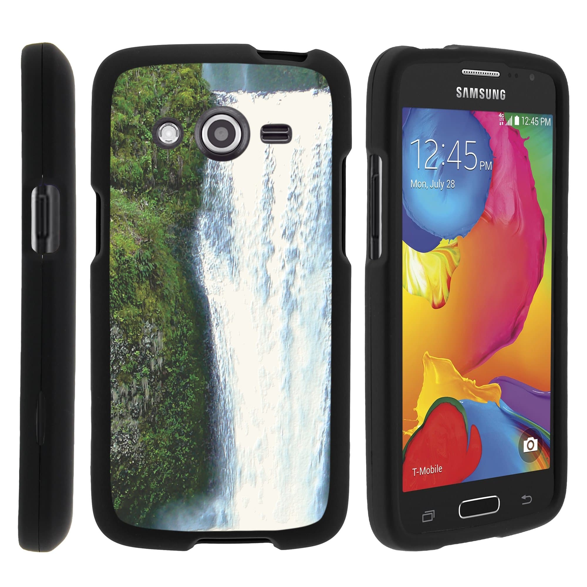 MINITURTLE Case Compatible w/Galaxy Avant Phone Case, Slim Hard Shell Snap On Case w/Custom Images for Samsung Galaxy Avant SMG386T (T Mobile, MetroPCS) Beautiful Waterfall