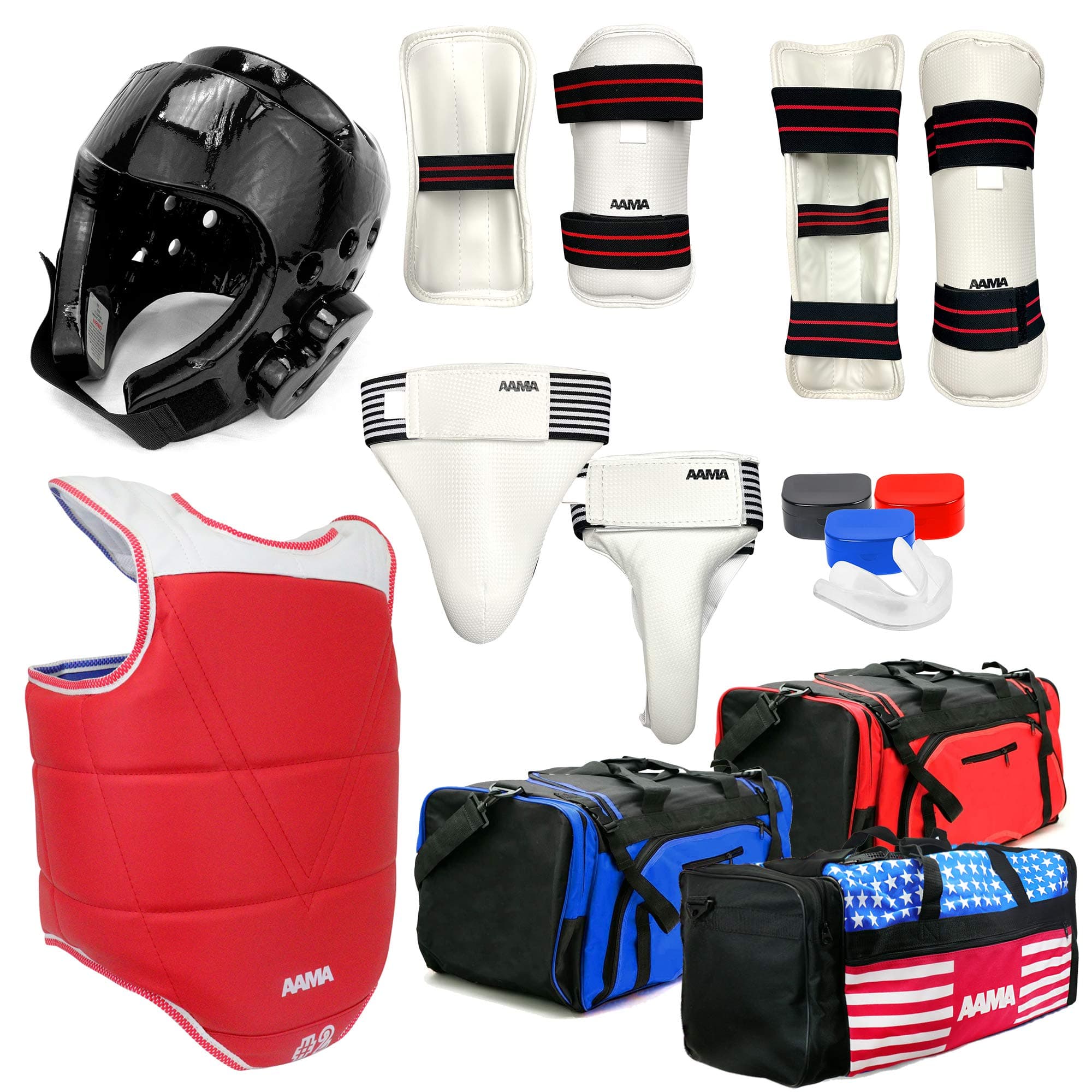 Complete Taekwondo Sparring Protective Gear Equipment Set - Customizable