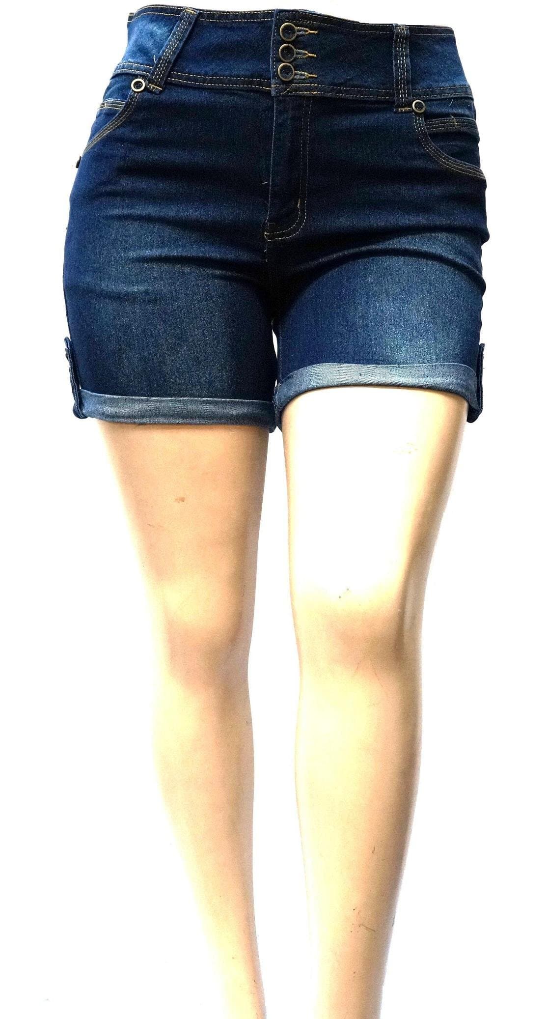 D&B PLUS SIZE WOMEN'S Stretch premium BLUE denim jeans shorts