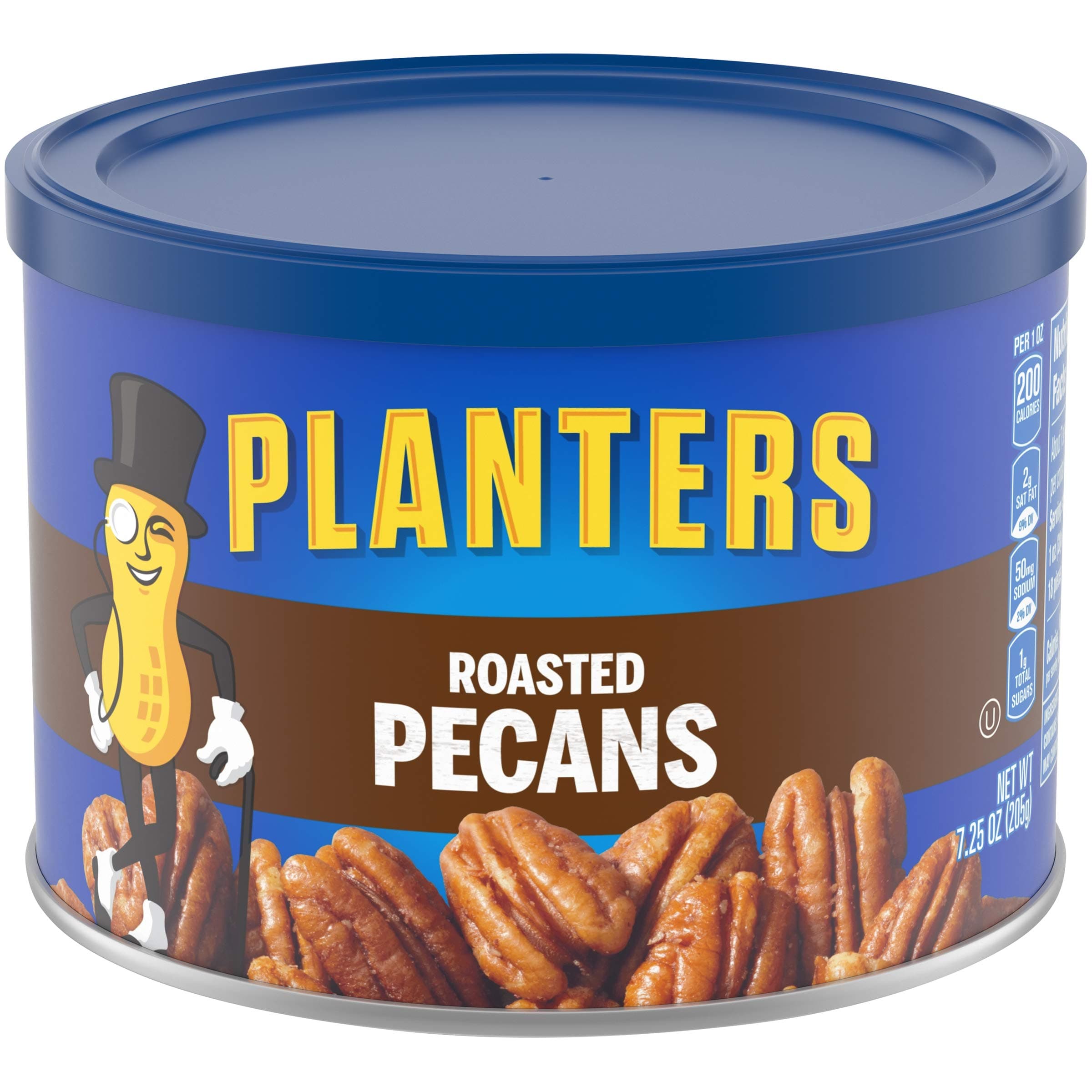 PLANTERS Roasted Pecans, 7.25 oz. Resealable Container - Salted Pecans - Vegan Snacks, Kosher
