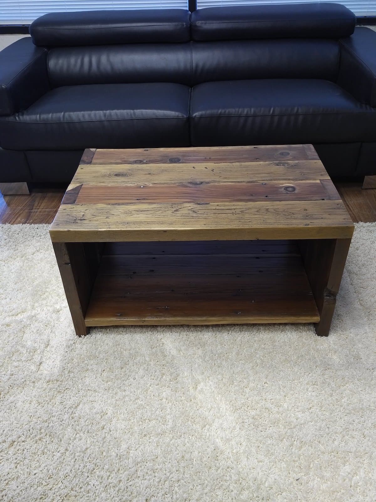Reclaimed wood Coffee Table with Shelf
