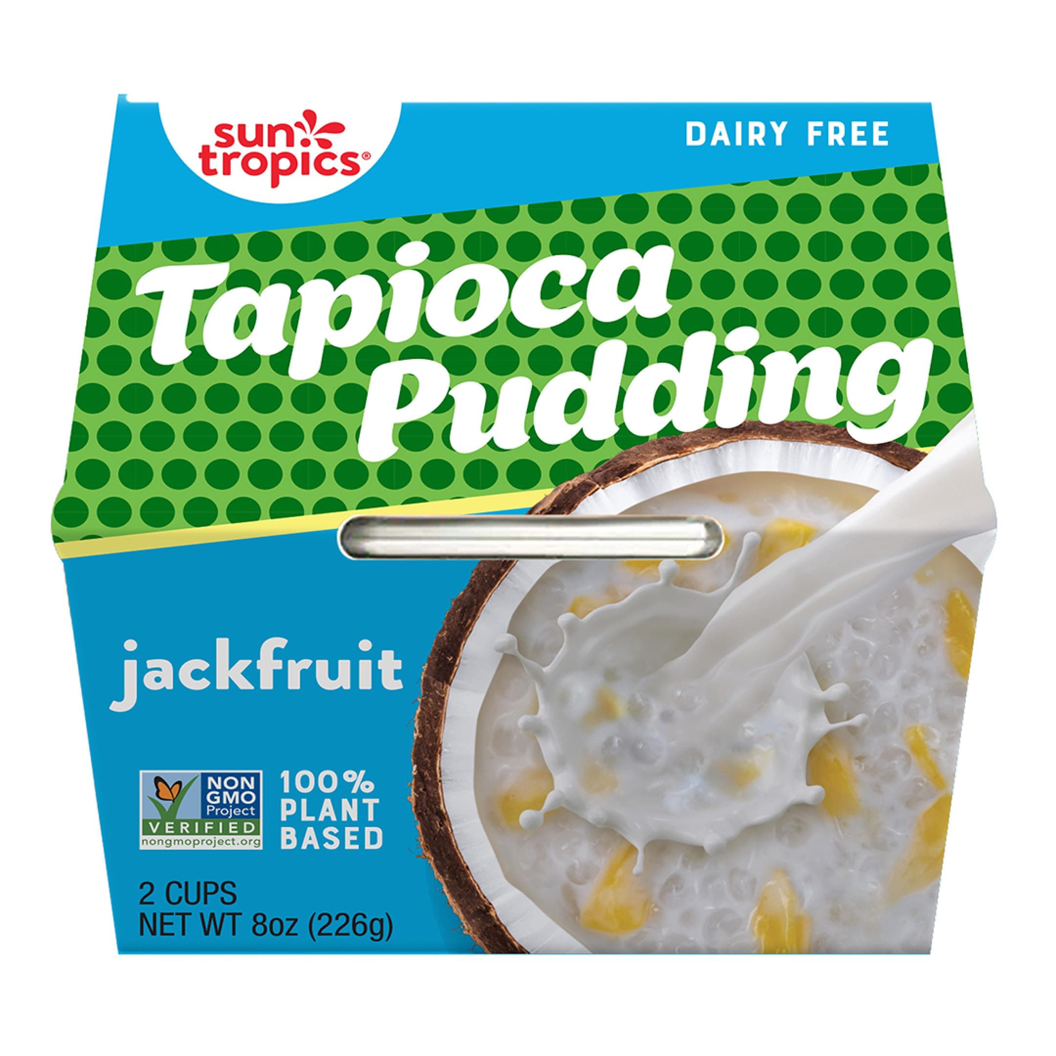 Sun Tropics Tapioca Pudding, Jackfruit | Vegan Dairy Free Pudding | Gluten Free,Non-GMO | Ready-to-Eat Cups 4.0oz (Pack of 6)