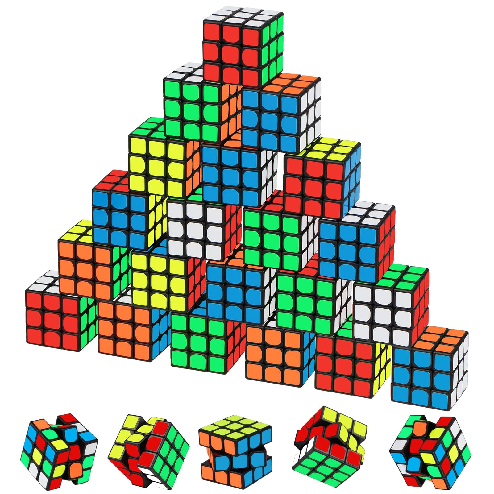Libay Stress Relief Magic Cube Puzzle for Kids - Pack of 28