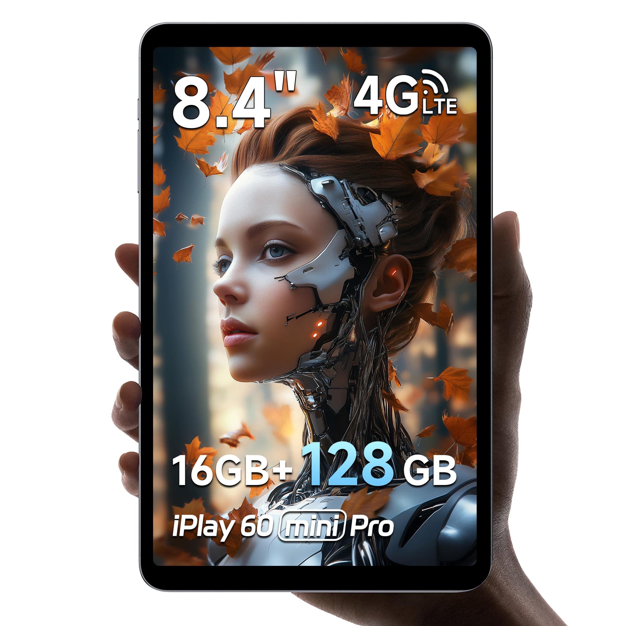 ALLDOCUBE iPlay 60 mini Pro 8.4 Inch Android 14 Tablet, Helio G99 Octa-Core, 16GB RAM + 128GB ROM/TF 512GB, 1920x1200 FHD, 6050mAh Battery, Widevine L1, 5G WiFi, Face ID, 4G LTE, GPS, 6-Axis Gyroscope