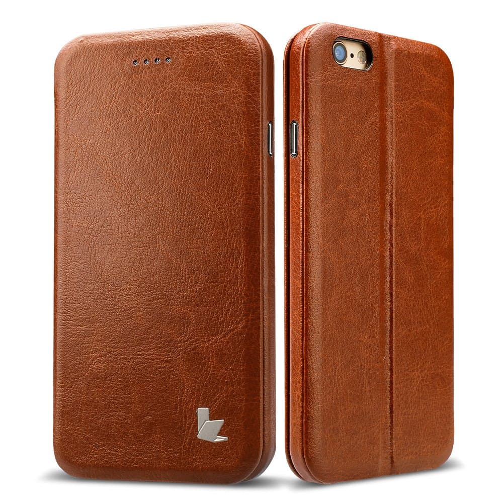 Jisoncase iPhone 6s Plus Vintage Leather Stand Case Magnetic Flip Phone Cover for Apple iPhone 6 Plus/ 6s Plus Brown (JS-I6U-04M20)