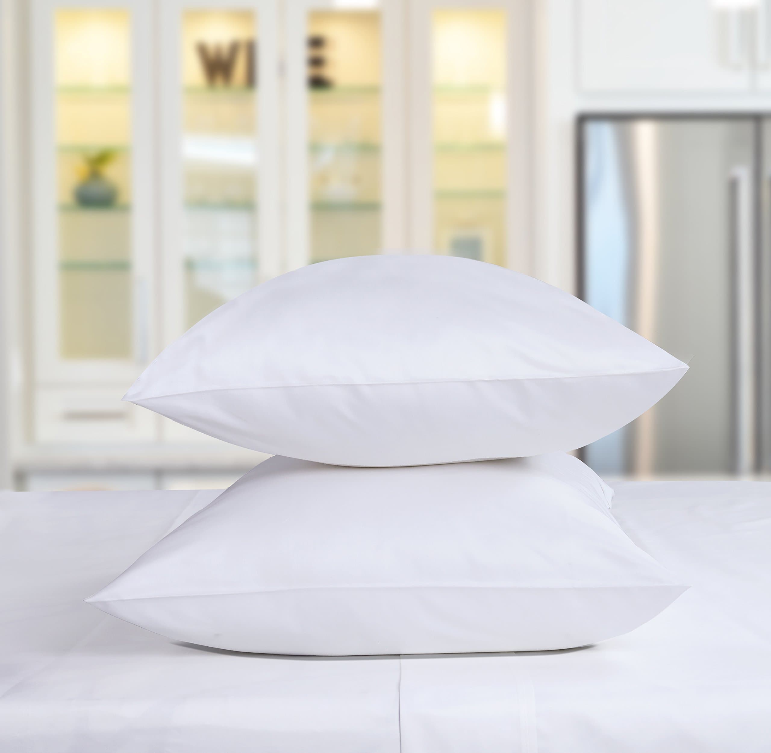 Threadmill King Size Pillow Cases 2 Piece Set | 1200 Thread Count 100% Supima Cotton Pillow Covers, Luxury Smooth Solid Sateen | Hotel White
