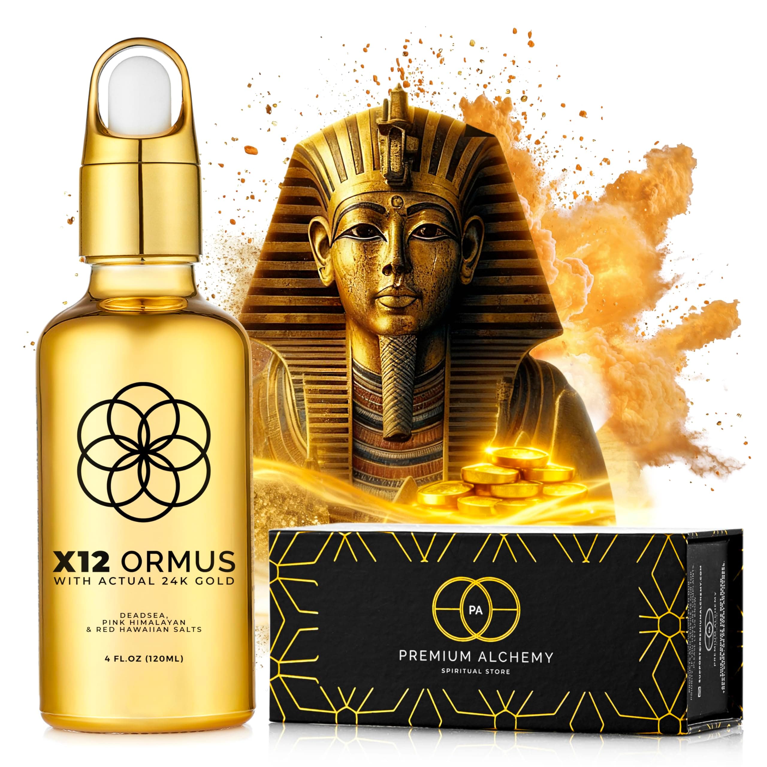 Ormus Monatomic Gold Concentrate (High Power x12) 50ml Made by Real Alchemists Using 24k Food Gold, Dead Sea Salt, Himalayan Pink Salt and Hawaiian Red Salt
