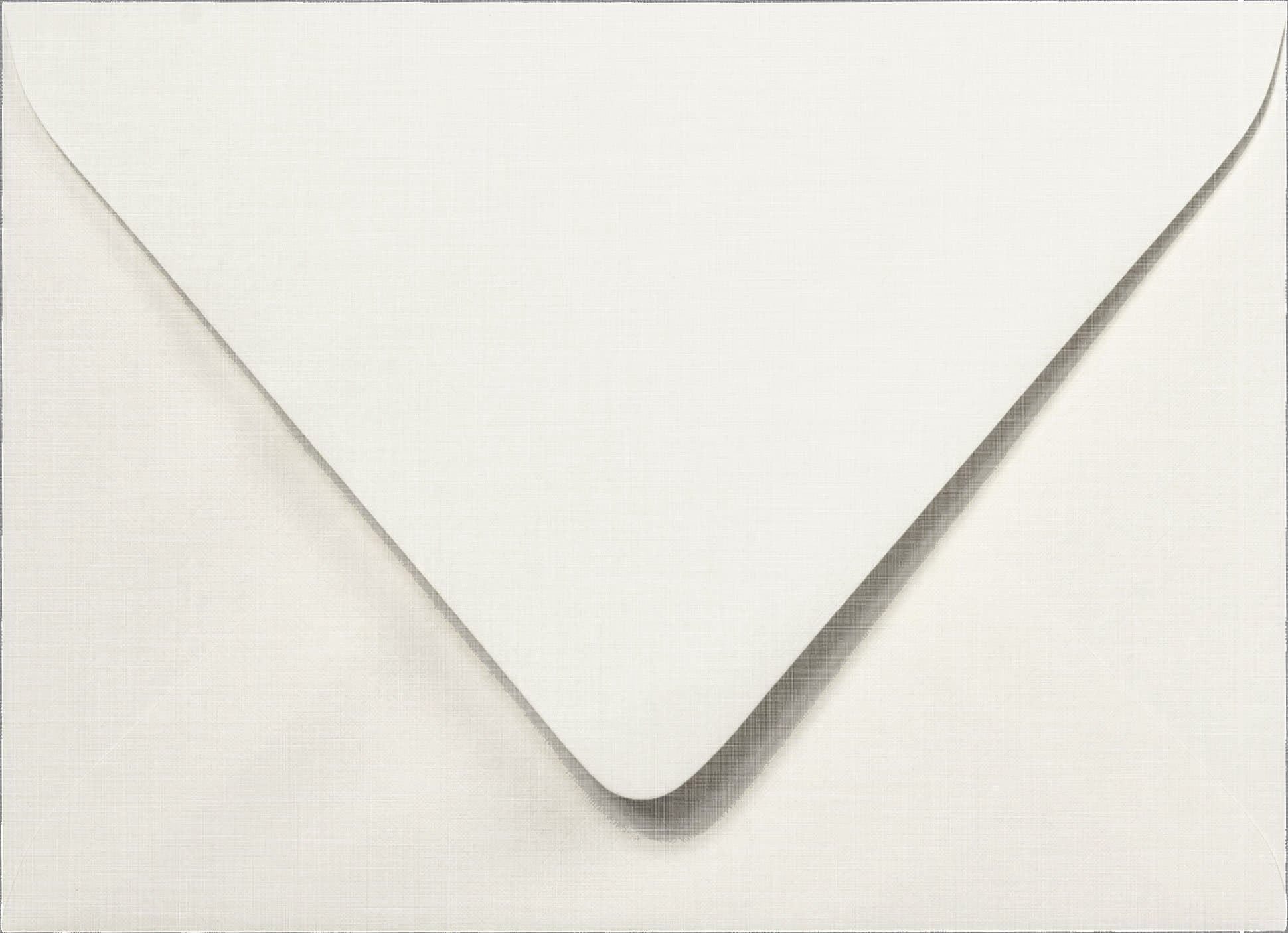 Outer A-7.5 Bright White Linen Euro Flap Envelopes (5 1/2" x 7 1/2") - 50 Envelopes from Paper and More