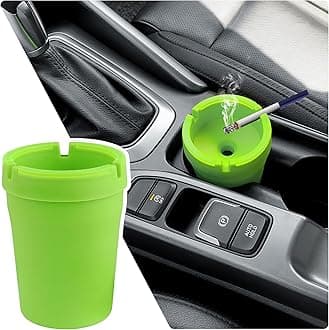 Smokeless Ashtray,Portable Car Ashtrays for Cup Holder Smell Proof,Multifunctional Ashtray with Lid Smell Proof for Ccar Truck SUV Keep Car Interior Accessories Tidy (Green)