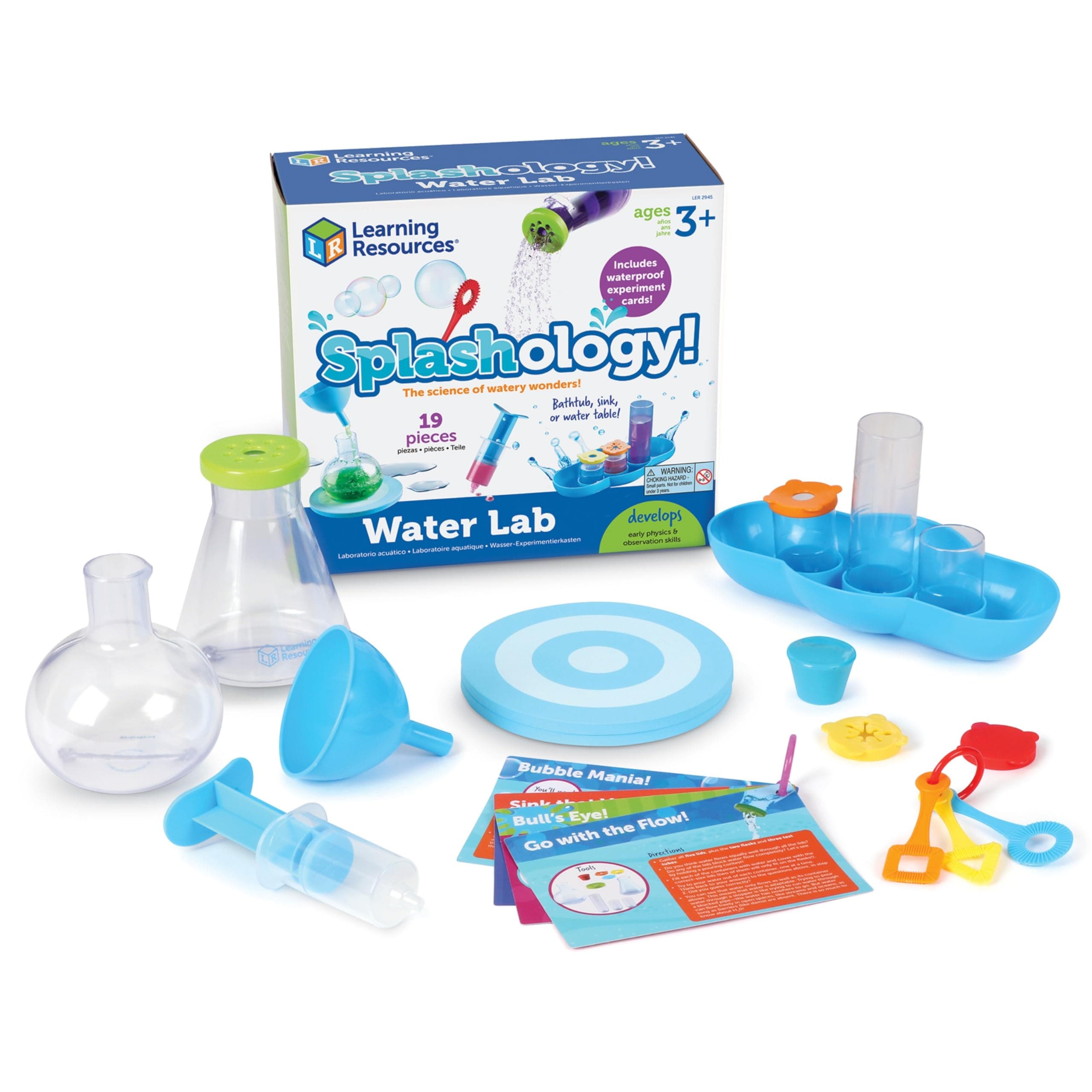 Learning Resources Splashology Water Lab, Ages 3+, STEM Bath Toy and Water Play Science Kit with 7 Experiments for Kids