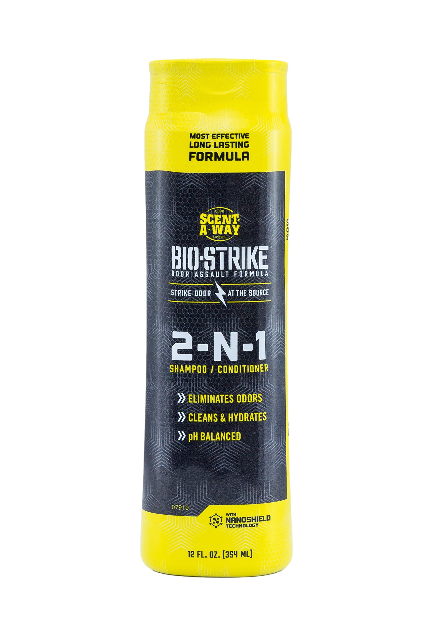 Scent-A-Way 07910-1 Bio-Strike 2-N-1 Shampoo & Conditioner, 12 oz, Grey