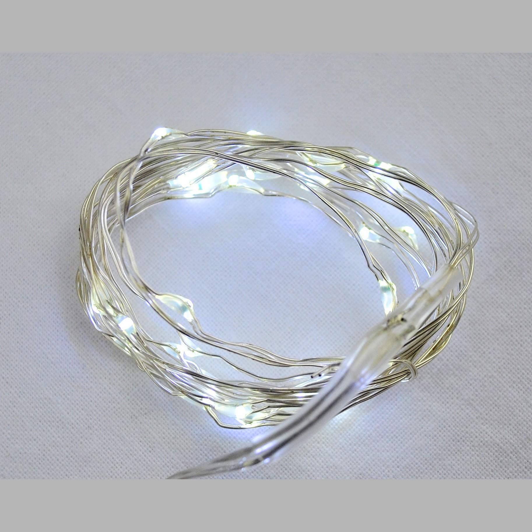 Sharpet 6 ft Battery Operated Pure White LED String Lights; 30 Tiny Bright Lights on a 1.8M Flexible Silver-coated Copper Wire