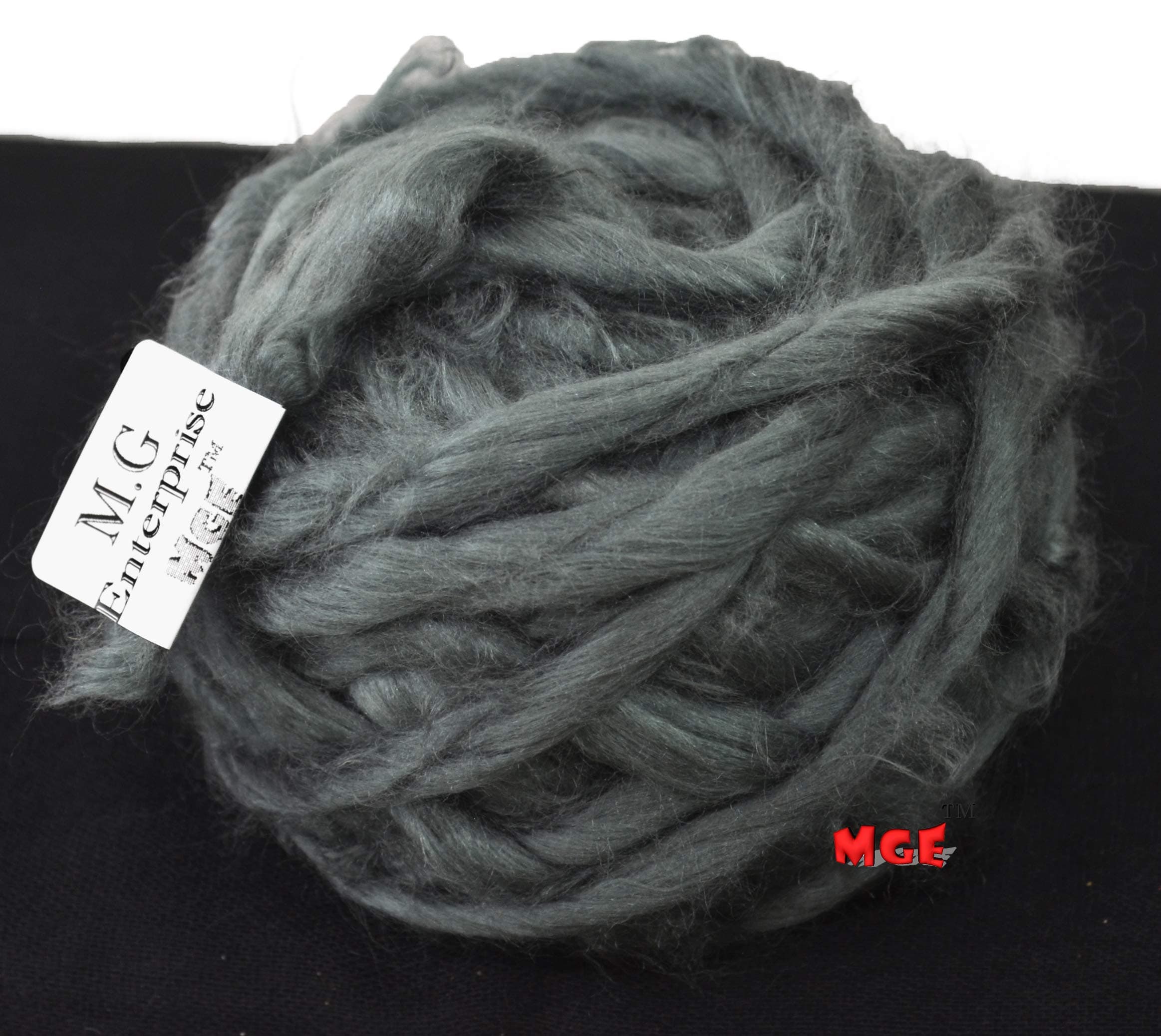Simi Enterprise Bulky Mouse Soft Wool Roving Big Spinning Hand Knitting Thread Thick Crochet Yarn, 100 g, Grey
