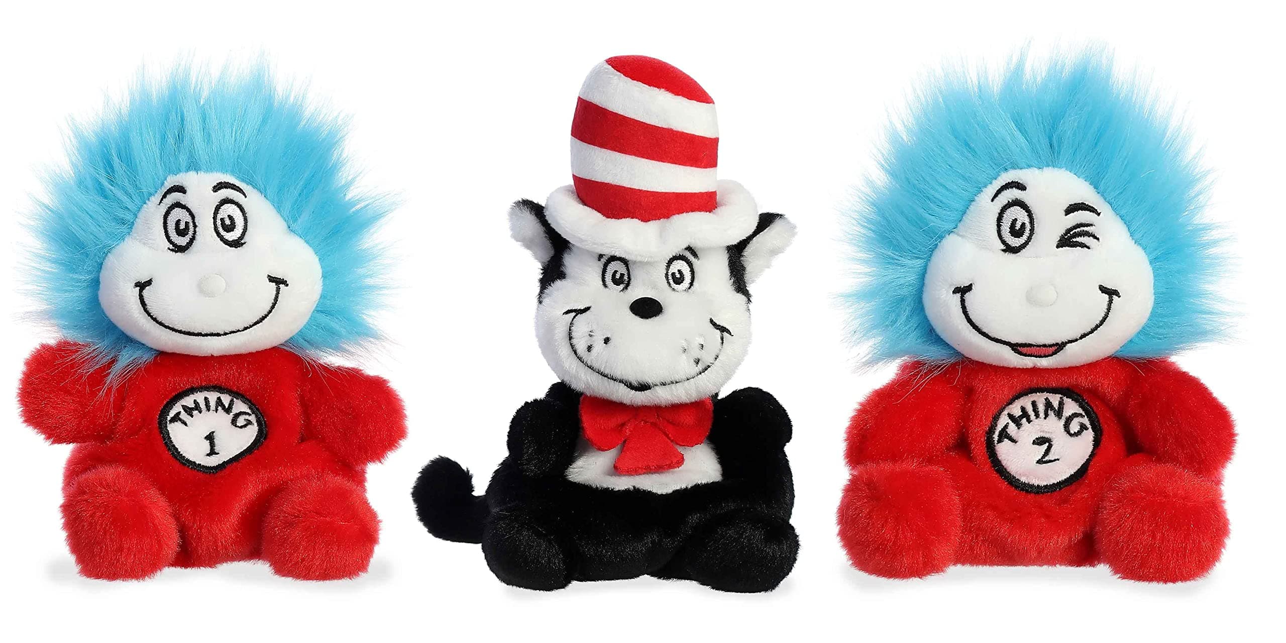 Aurora Palm Pals Bundle - Cat in The Hat, Thing 1, and Thing 2 (Plush 3-Pack)