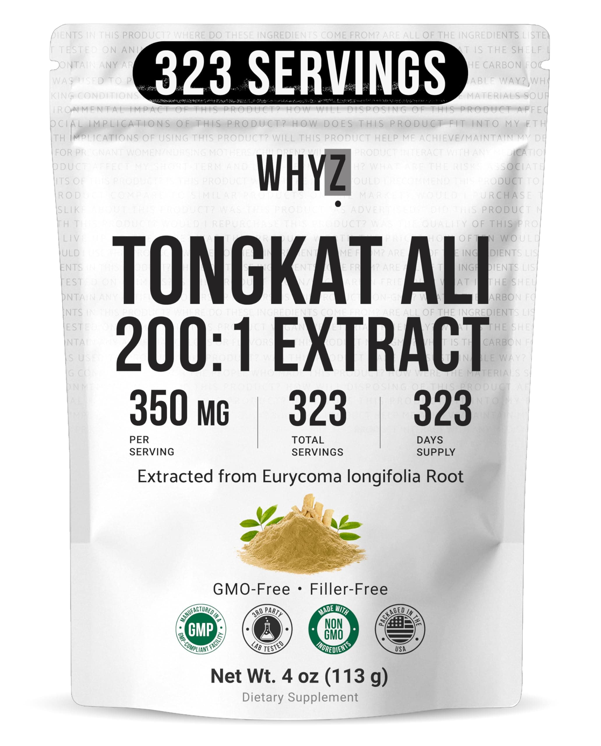 Tongkat Ali Extract Powder, Pure Longjack 200:1 Extract Eurycoma longifolia, Unflavored Herbal Powder, Easy Mix Supplement for Daily Routine, Suitable for Men & Women, 113g (4 oz)