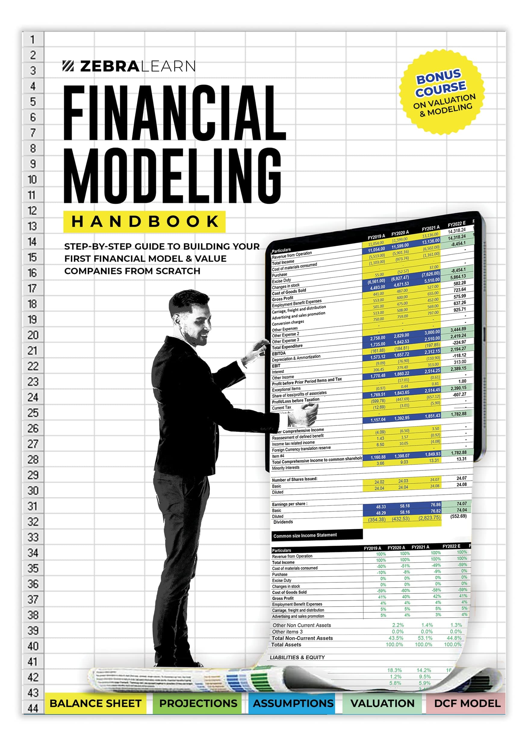 Financial Modeling Handbook: Learn to Build Financial Models from Scratch & Value Companies | for Investment Banking, Equity Research, PE/VC | with Templates + Video Course | ZebraLearn