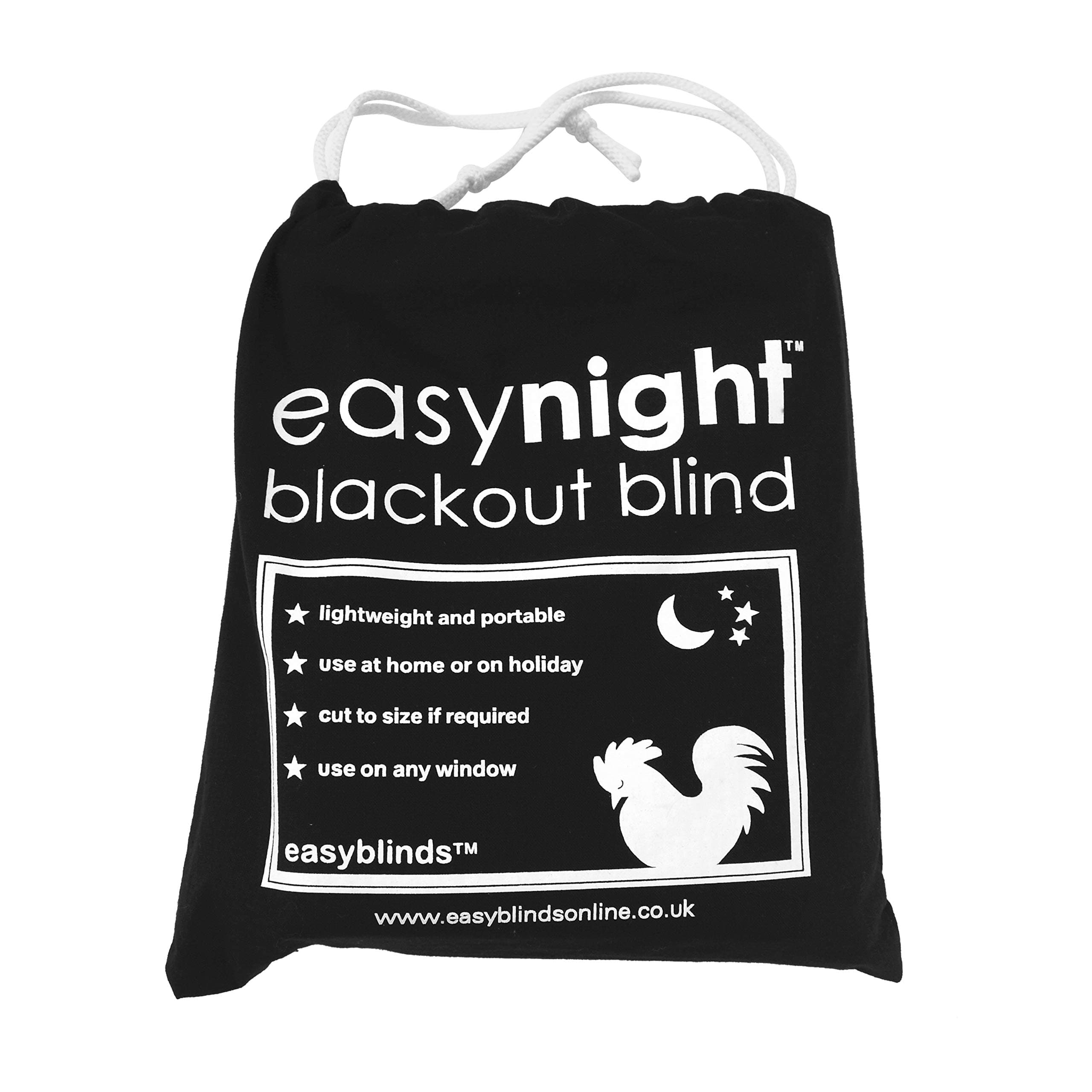 Easynight Blackout Blind, 100% Light Blocking Material, Large, Make Any Size And Shape Up To 200x145cm, No Drill, Easy To Use Temporary Or Permanent For Home, Office And Away