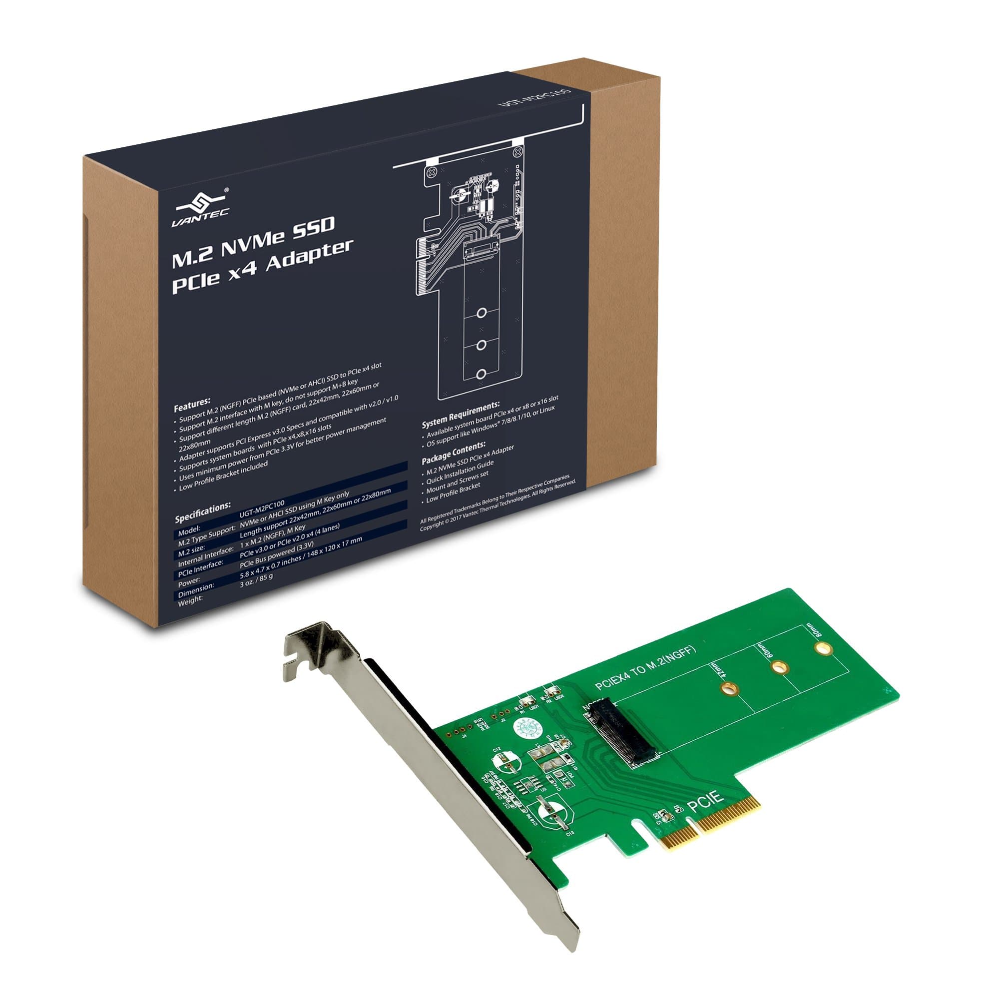 VantecM.2 NVMe SSD PCIe x4 Adapter (UGT-M2PC100)