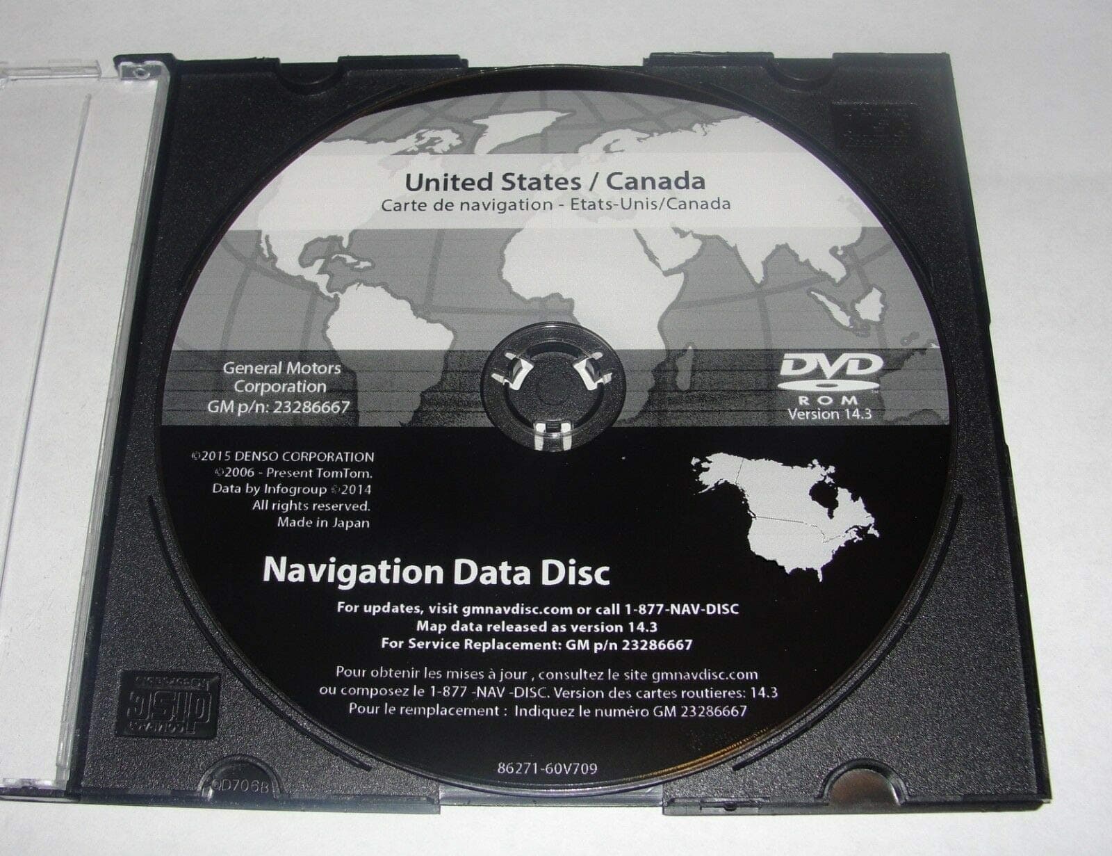 2016 GM North America Navigation DVD Map Update GM p/n: 23286667 Ver 14.3