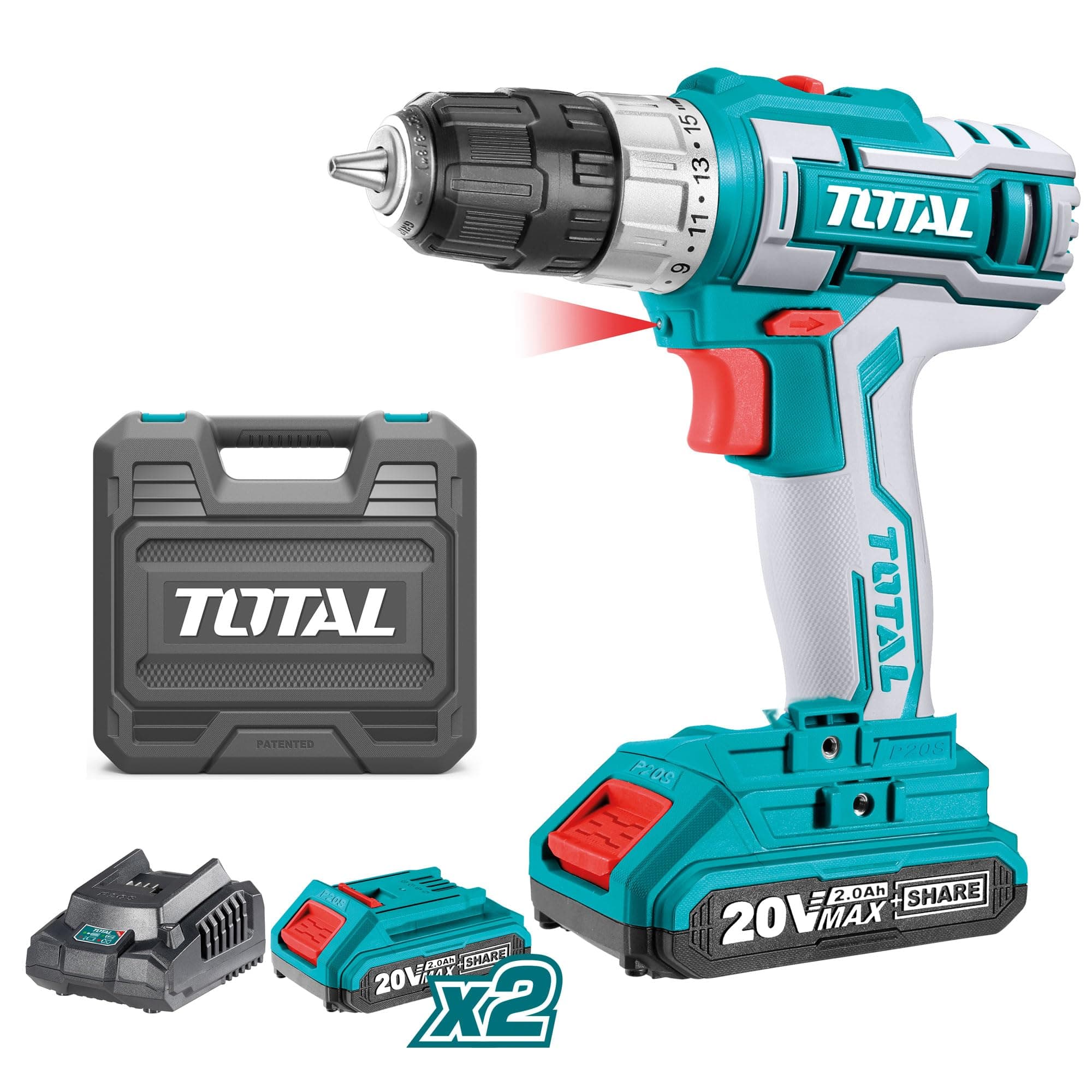 Total tdli200215 lithium- ion cordless drill with high performance - multi colour