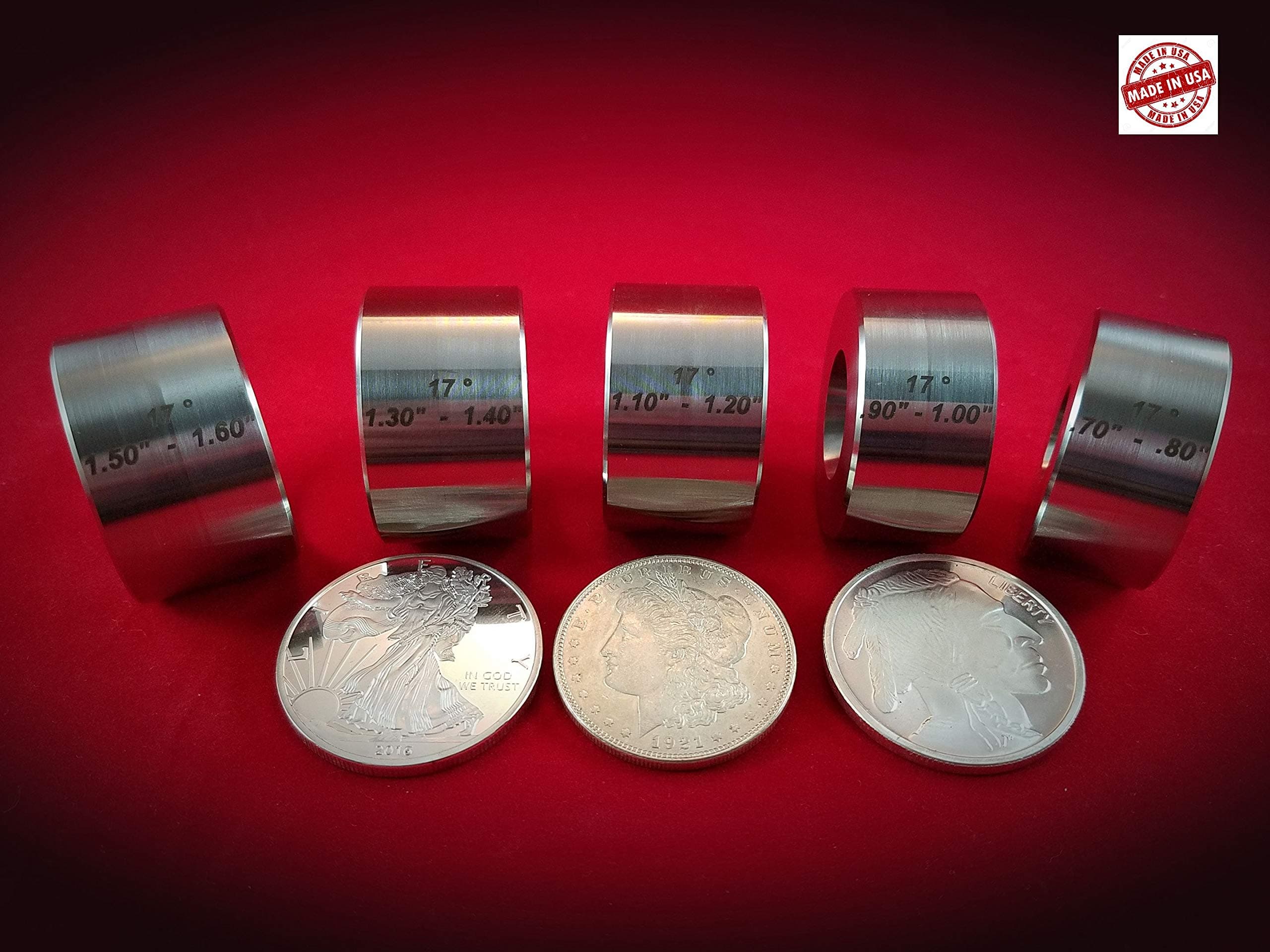 17 Degree Universal Reduction/Folding Die Set 5 Pieces, Stainless Steel