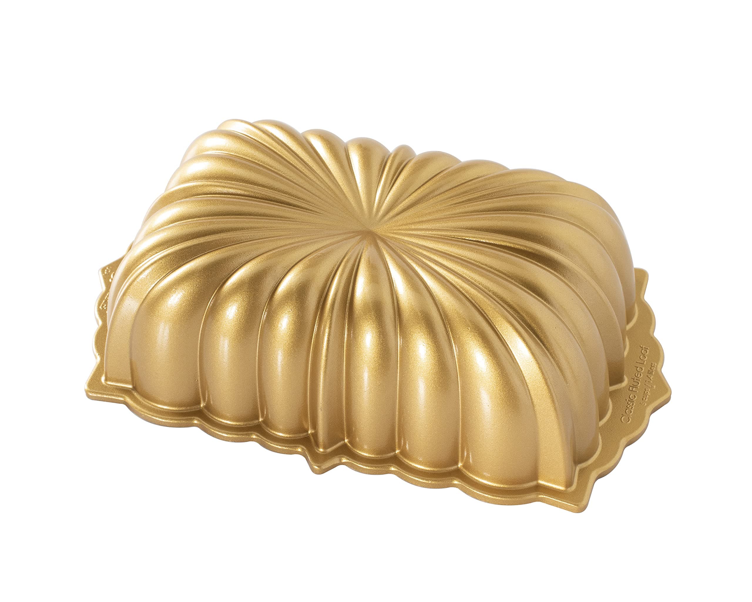 Nordic Ware Classic Fluted Cast Loaf Pan, 6 Cup Capacity, Gold