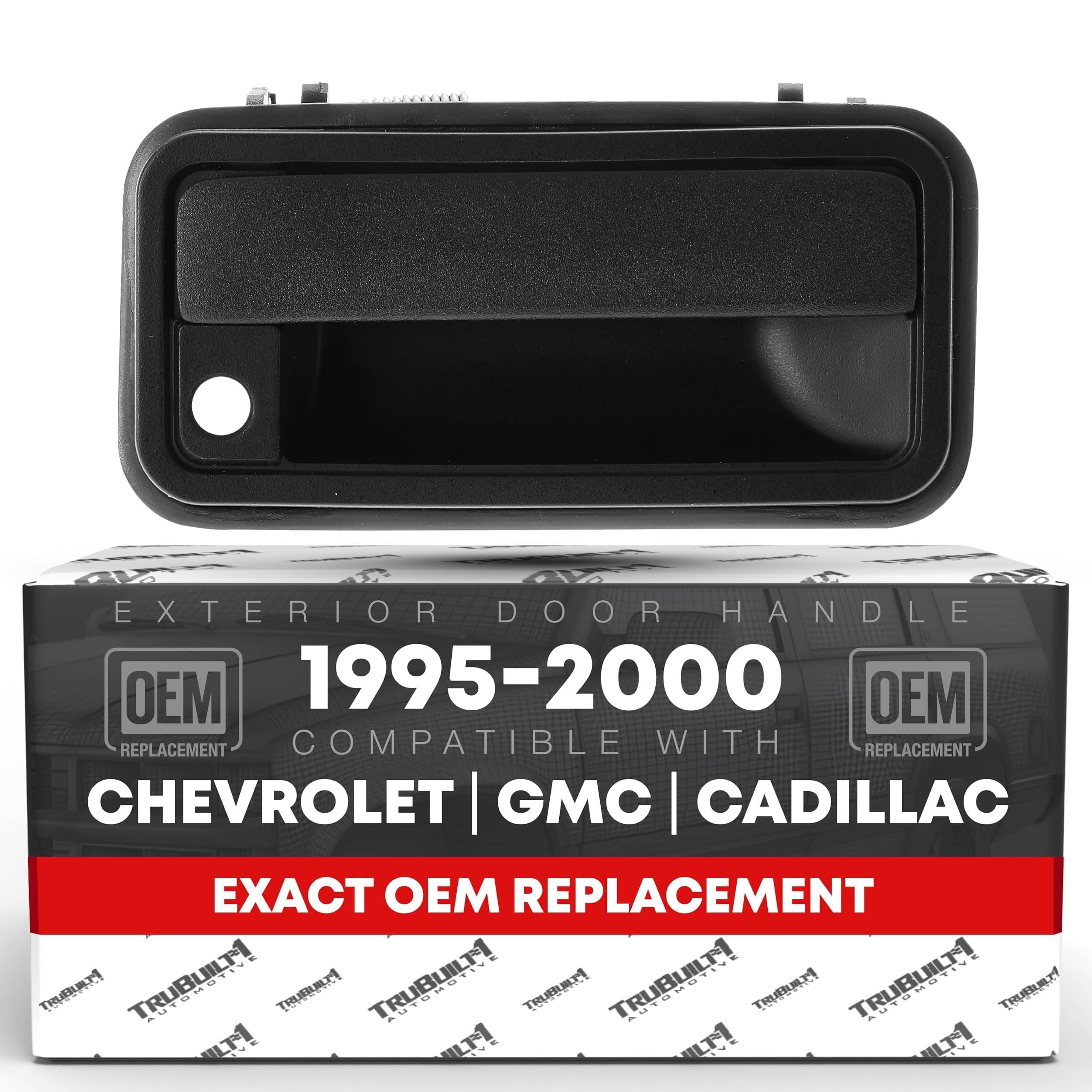 Exterior Door Handle, Front Right Passenger Side - Compatible with 1995-2000 Chevrolet, GMC C/K 1500 2500 3500 Suburban Tahoe Yukon; 1999-2000 Cadillac Escalade - Textured, Metal Lever - OEM 15742230