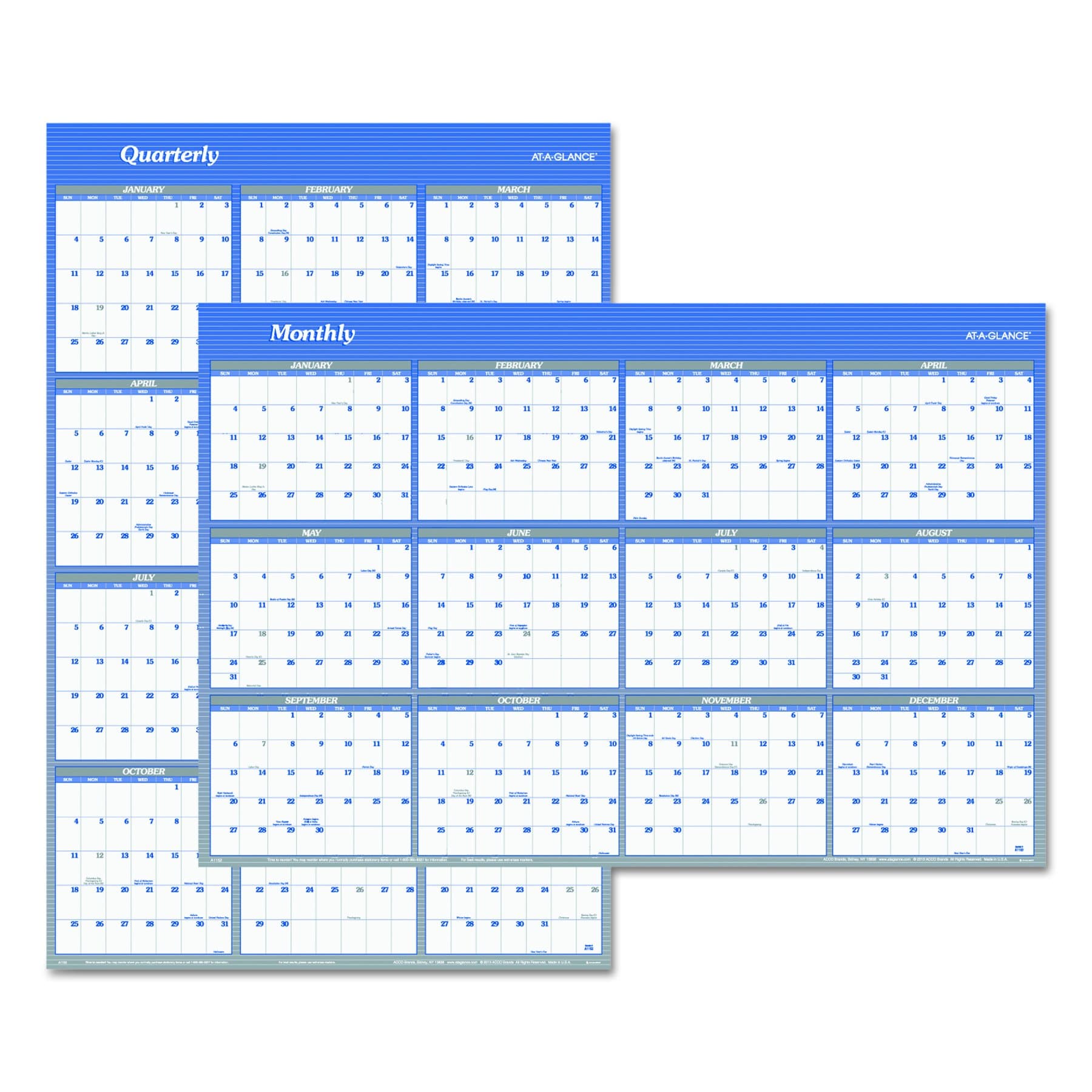 AT-A-GLANCE A1152 Vertical/Horizontal Erasable Wall Planner, 32 x 48, 2016