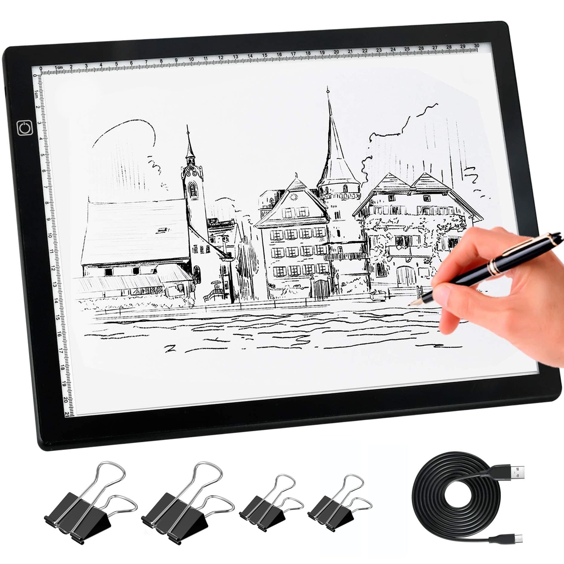 A4 Light Board Portable Tracing Light Box Magnetic Drawing Board Light Drawing Board Light Box For Tracing Sketch Pad Light Drawing Pad Light Table Cricut Light Pad Light Tablet For Tracing, Sketching