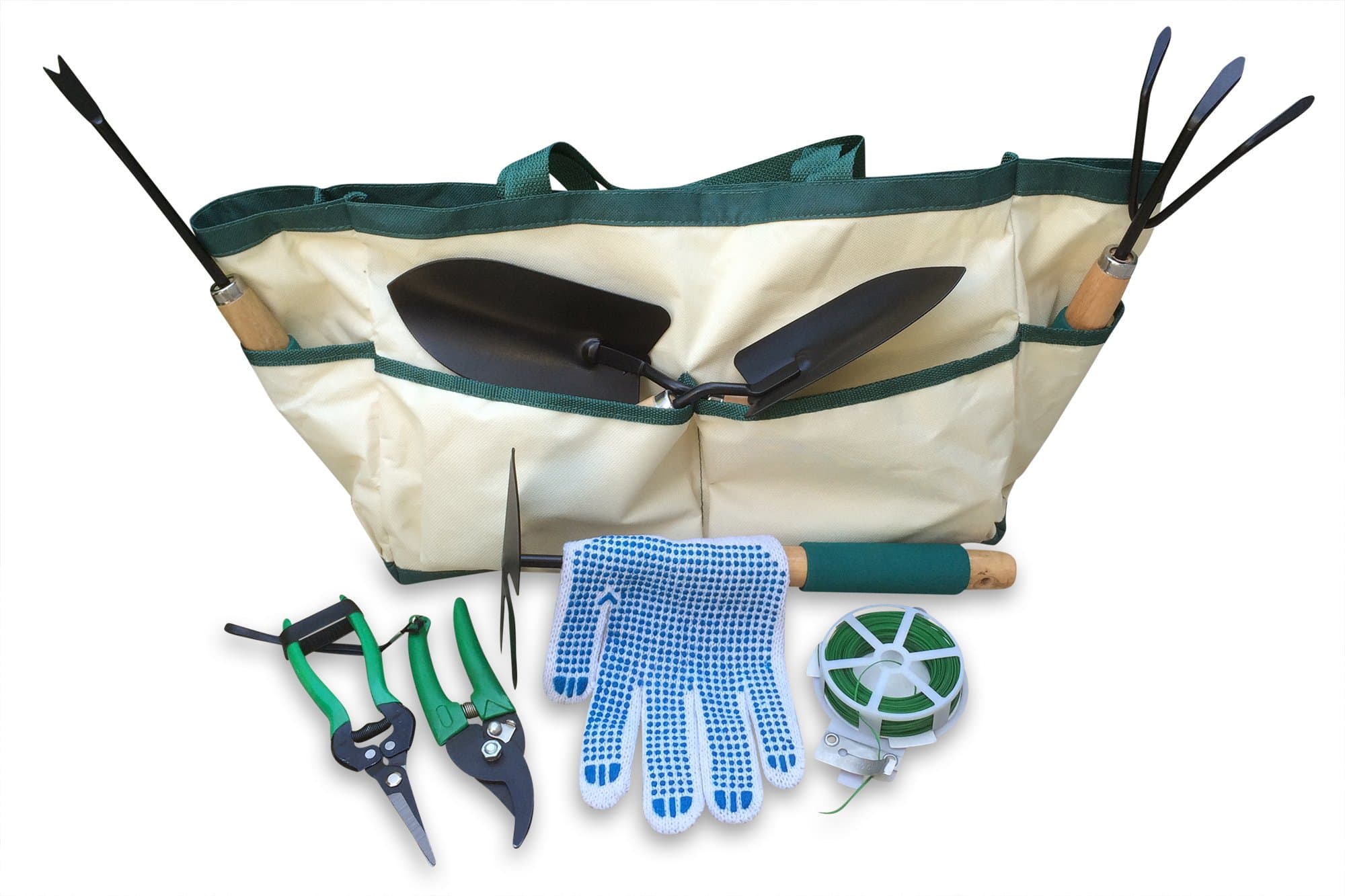 Complete Garden Tools Set (10-Piece Set) All-in-one Garden Hand Tools — Sturdy Stainless Steel Design — Pruning Shears, Trowel, Transplanter, Planter, and More