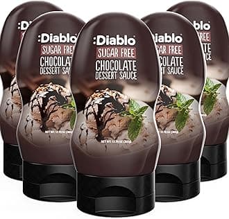 Diablo Sugar Free Dessert Sauce - Gluten-Free Syrup, Drizzle Sweetener, Keto Friendly Flavoring Topping, Perfect for Gifting, No Added Sugar - Chocolate, 360g, 12.70oz - 5 Packs