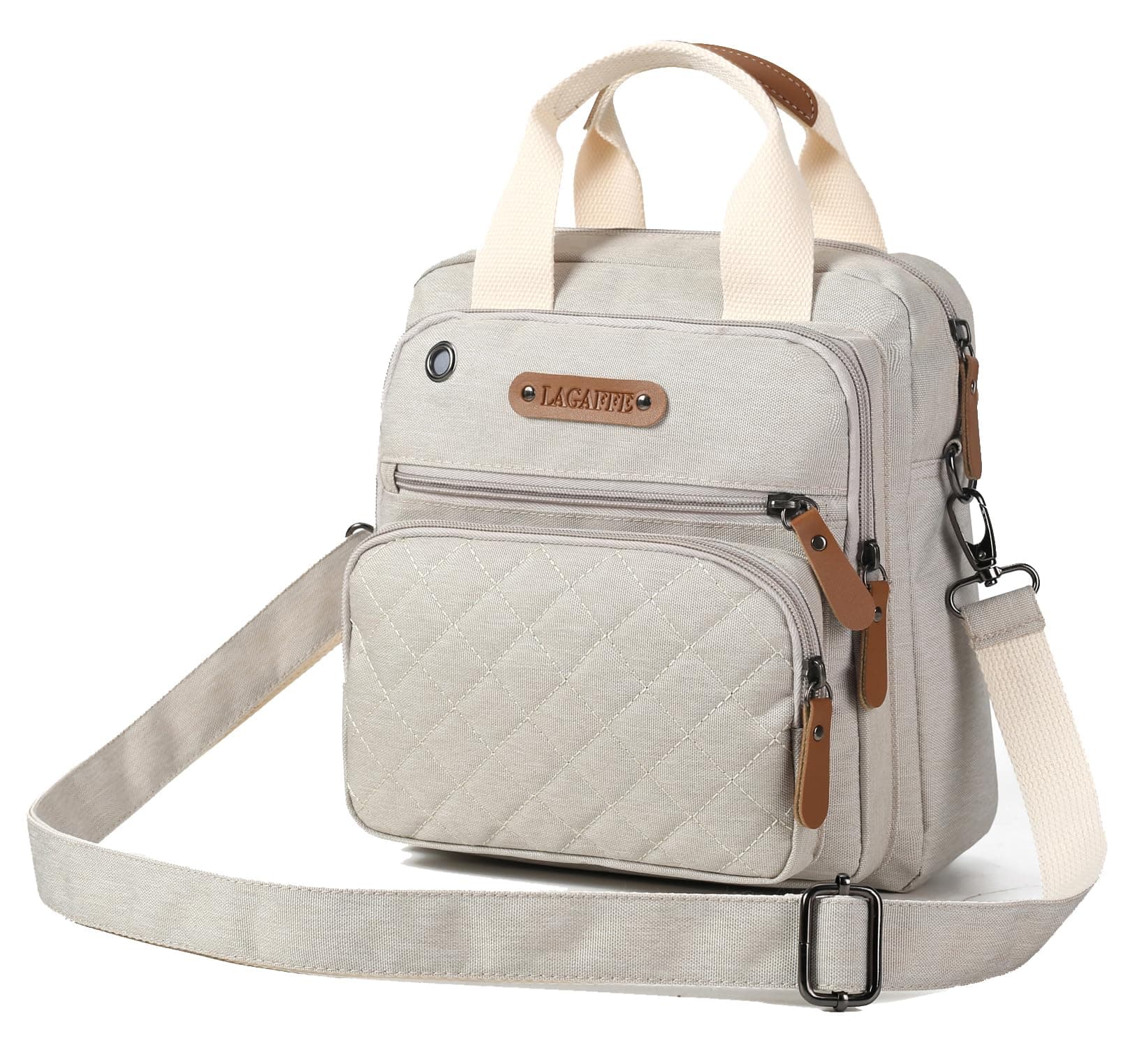 Mini Multi-function Diaper Bag Tote Messenger Backpack-Grey