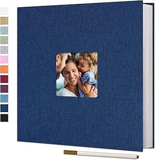 Vienrose Large Photo Album Self Adhesive for 4x6 8x10 Pictures Scrapbook Album DIY 40 Blank Pages with A Metallic Pen
