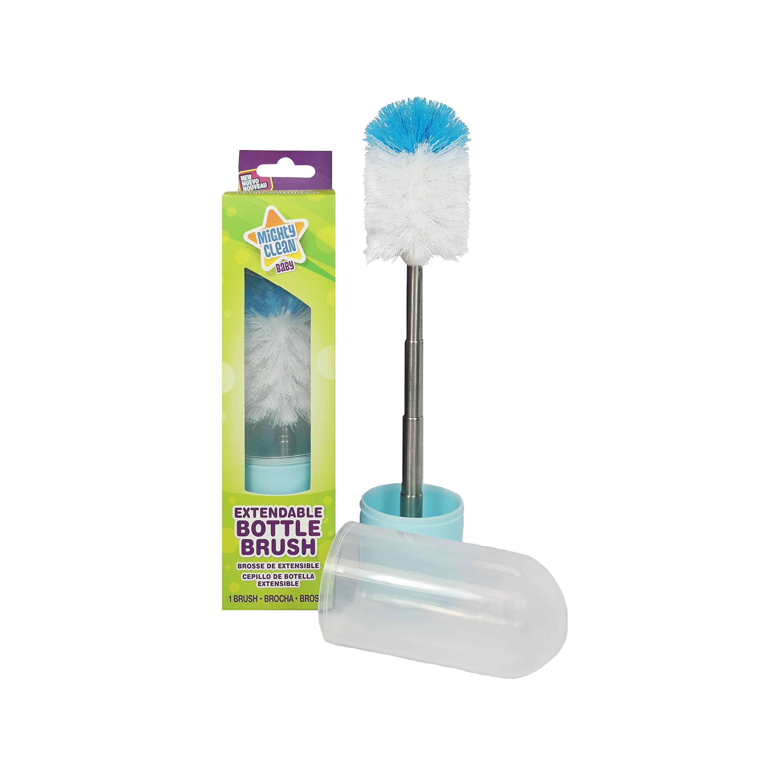 Mighty Clean Extendable Bottle Brush - for at Home and On The Go Cleaning and Drying