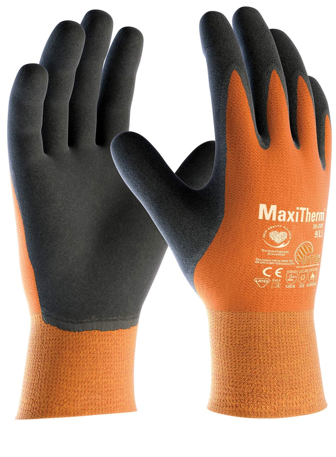 MaxiTherm 30-201 Palm Coated Cold Temperature Work Gloves - Orange - 9/Large