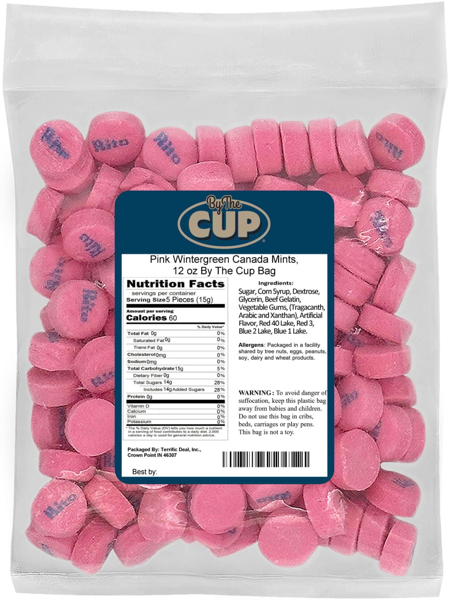 Pink Wintergreen Mints 12 oz Bulk Bag