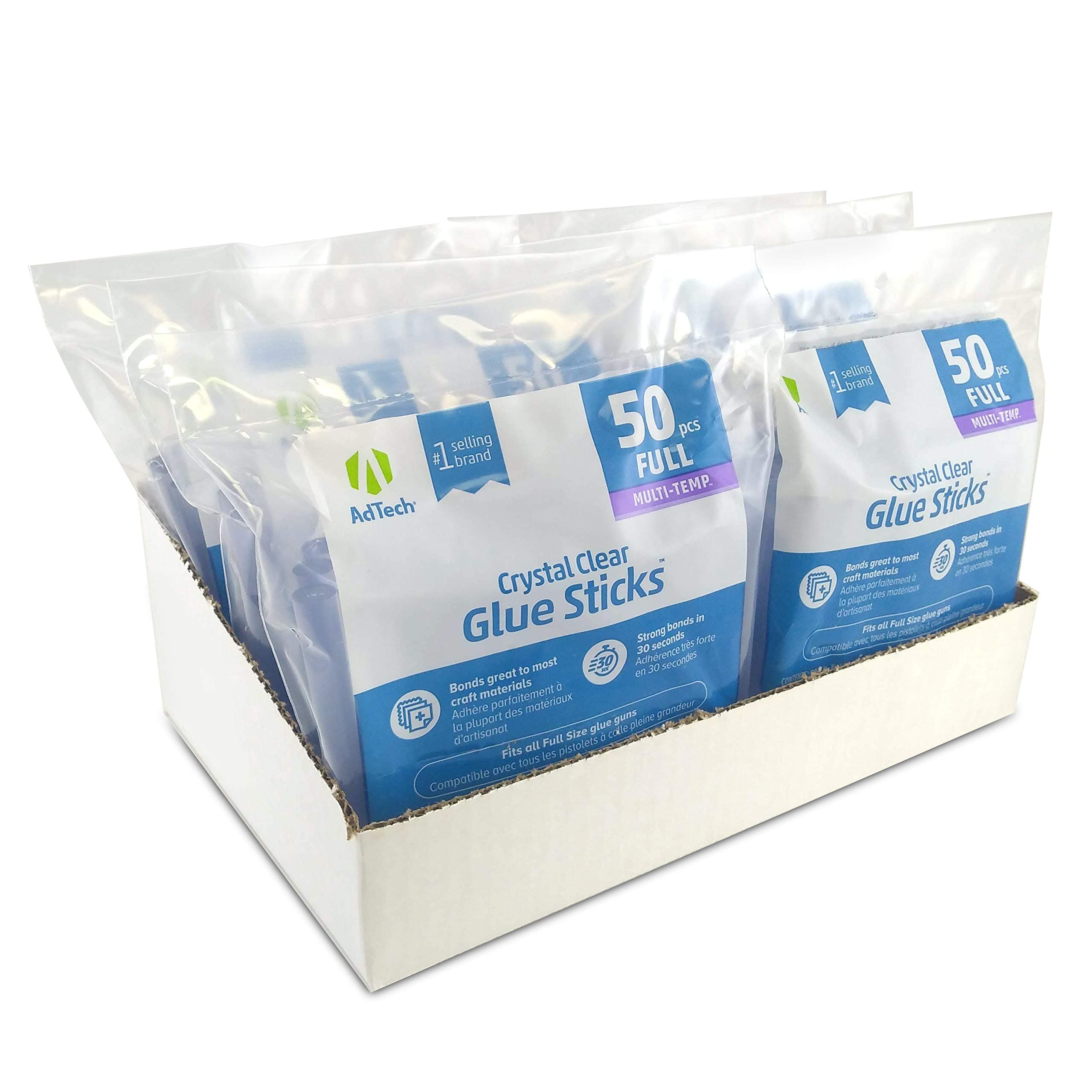 AdtechW220-14ZIP50-CASE Hot Glue Sticks, case pack, Clear, 6 Pack