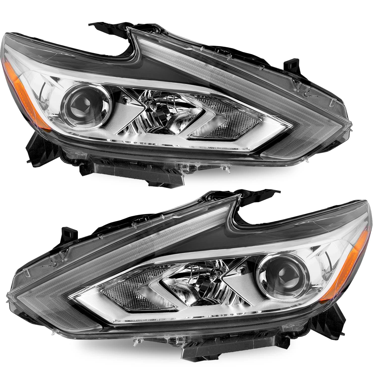 SOCKIR Headlight Assembly Compatible with 2016-2018 Nissan Altima without LED DRL Halogen Headlamp Passenger and Driver Side