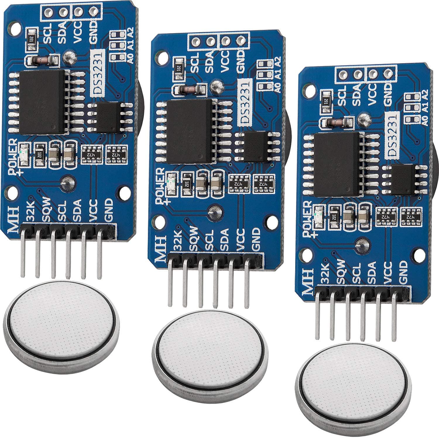 AZDelivery 3 x DS3231 RTC Real Time Clock I2C compatible with Arduino and Raspberry Pi including E-Book!