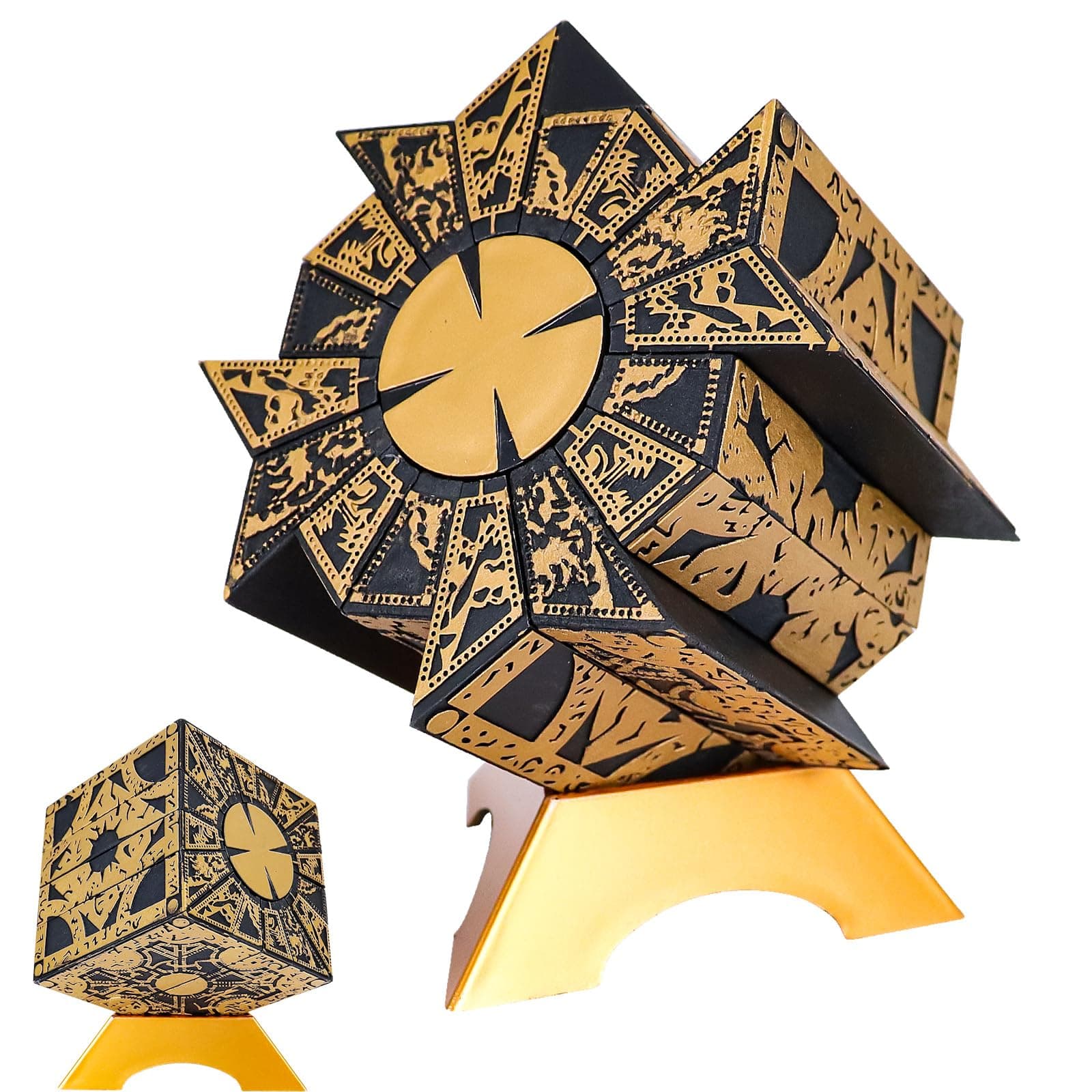 Puzzle Box Functional, Puzzle Cube Detachable - Lament Configuration with Base, Deformation Puzzle Lock Box Decoration