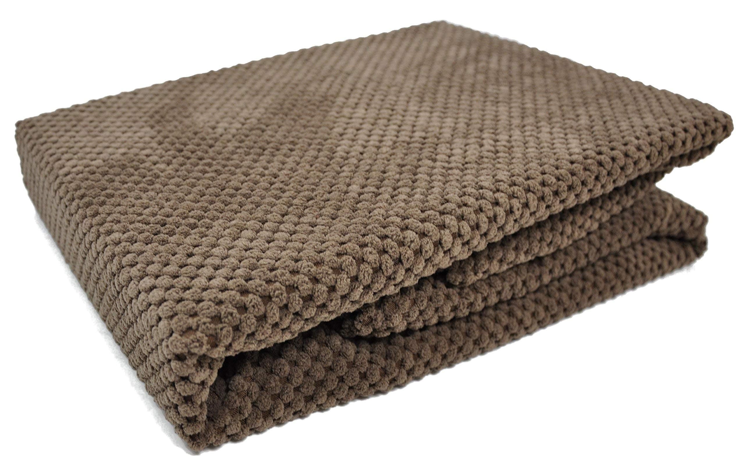 Mason Grey Chenille Spot Throw, Polyester, Chocolate, 70 x 50-Inch