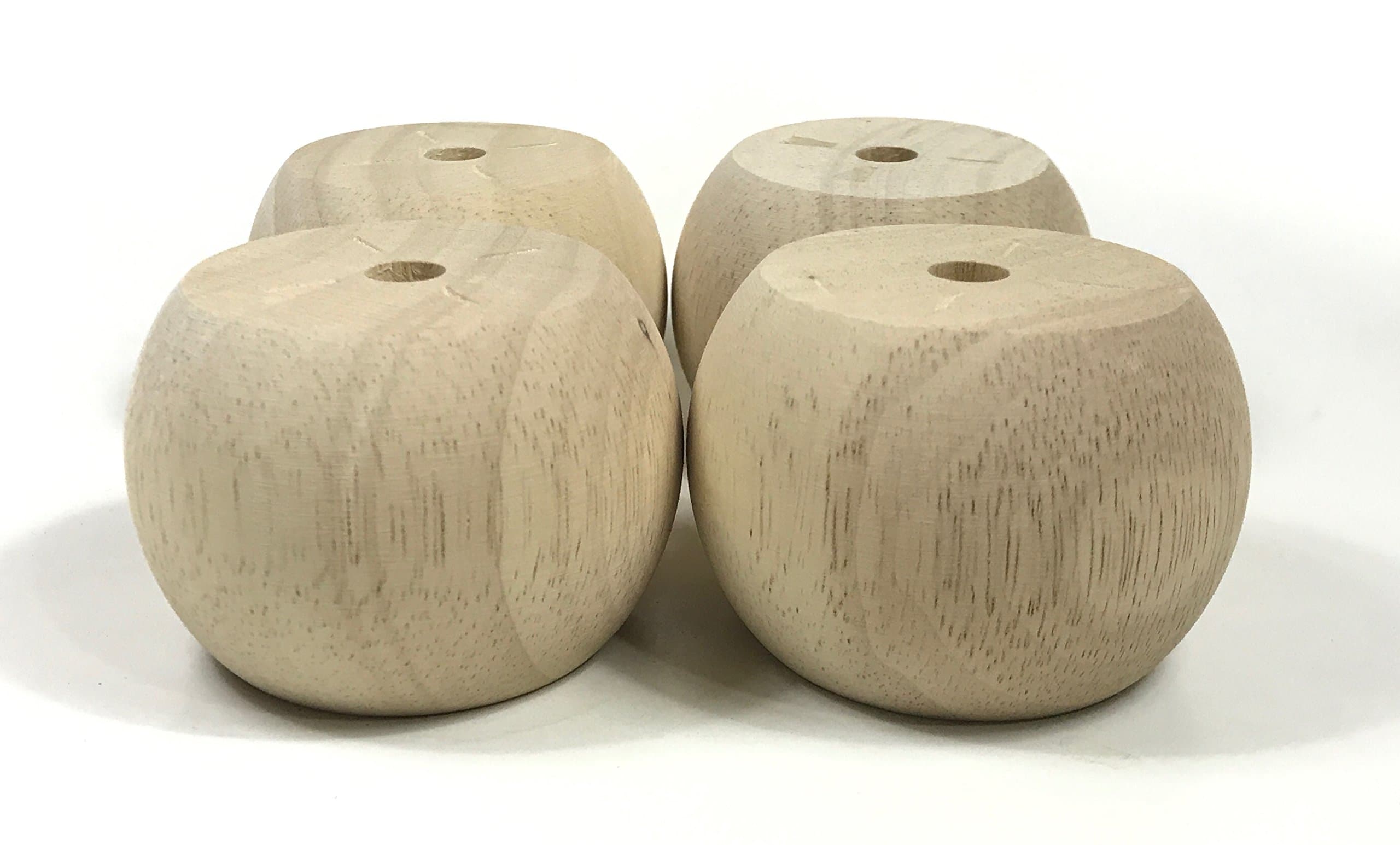 Mylegs Bun Feet for sofas 2" tall x 2-3/4 (set of 4, unfinished) (Countersunk Holes)