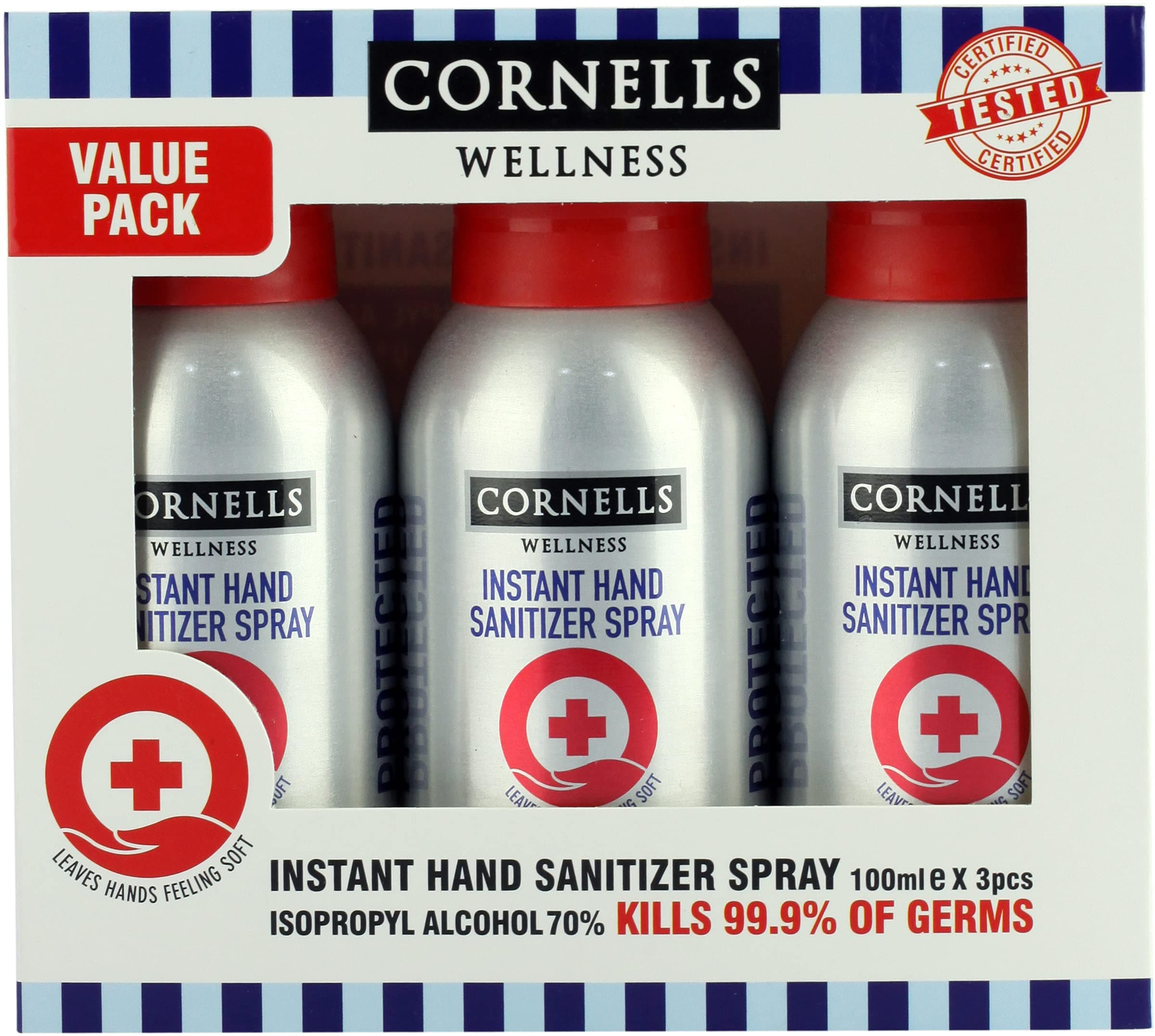 Cornells Hand Sanitizer Spray, 3 X 100 ml '