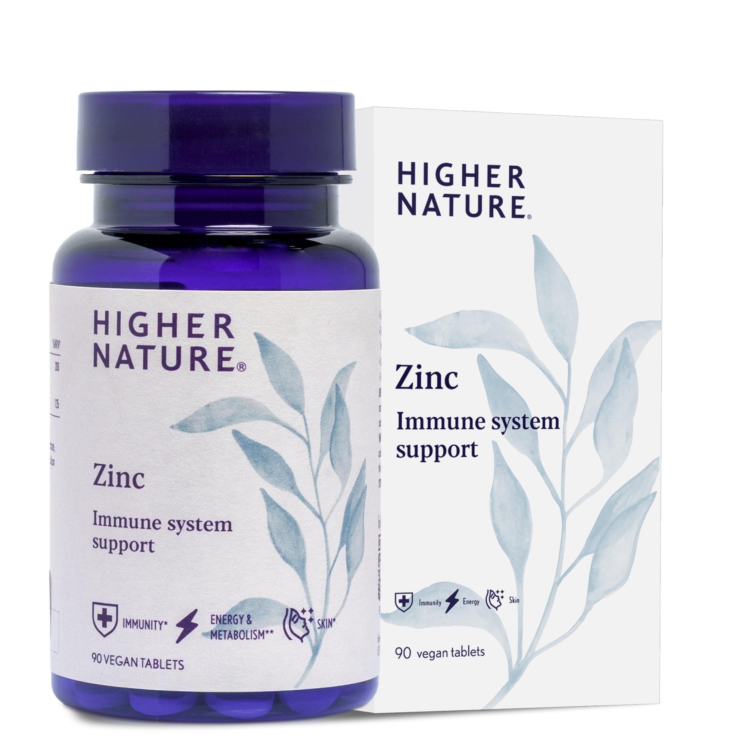 Zinc - Immune System, Cognitive Function & Fertility Support - Gluten Free - Vegetarian & Vegan - 90 Tablets